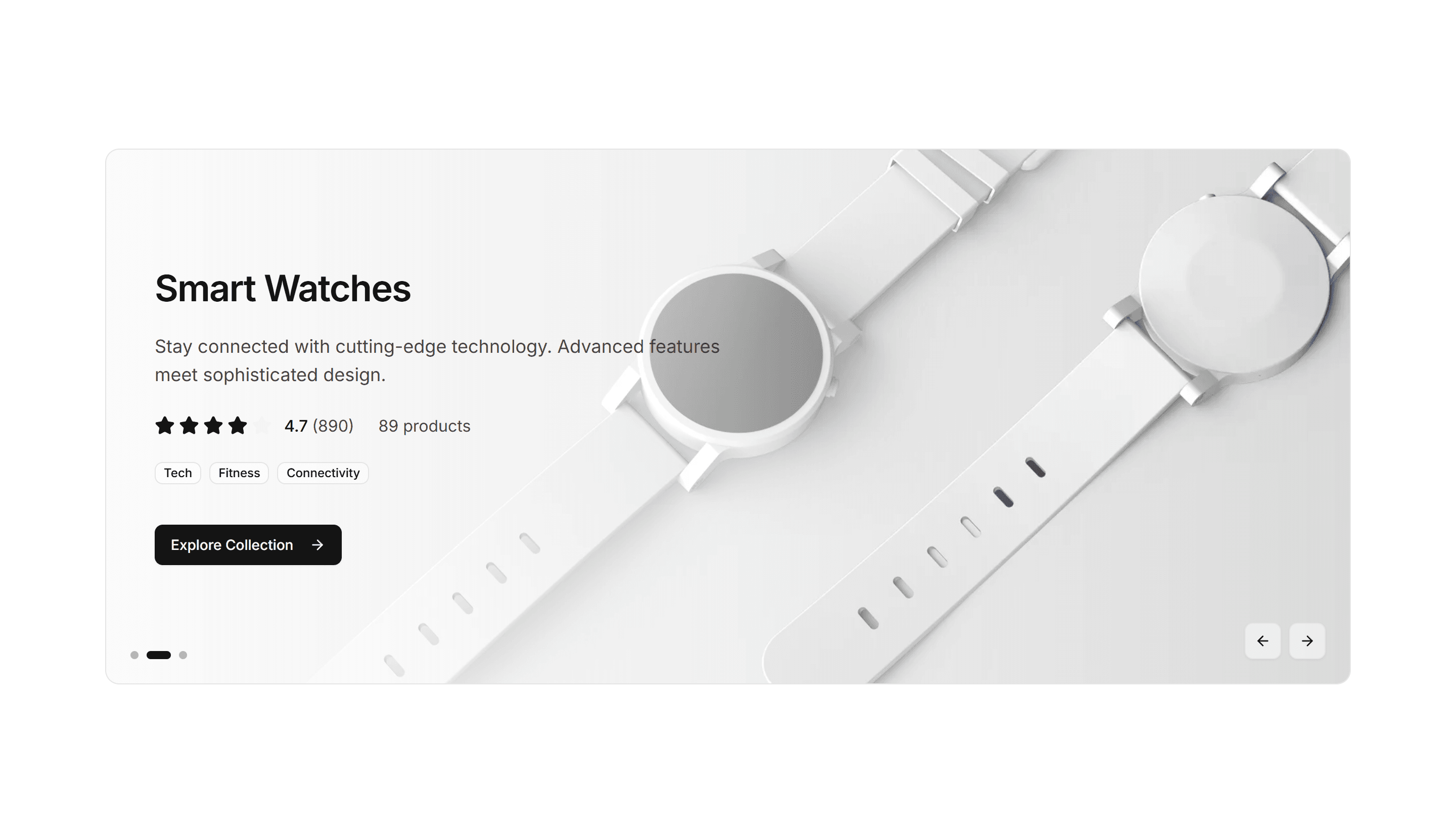 Ecommerce Category Preview: Carousel Preview