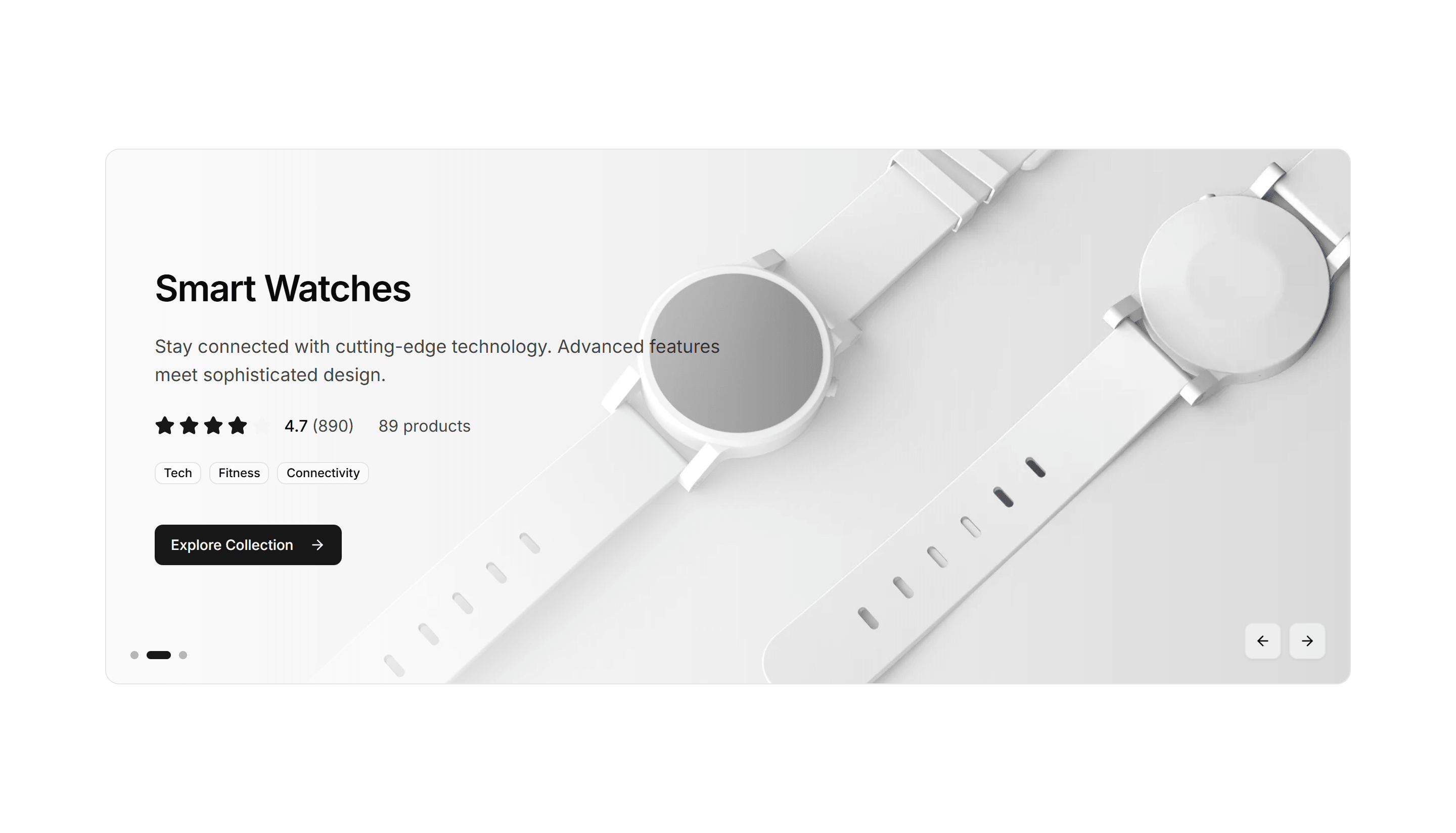 Ecommerce Category Preview: Carousel Preview