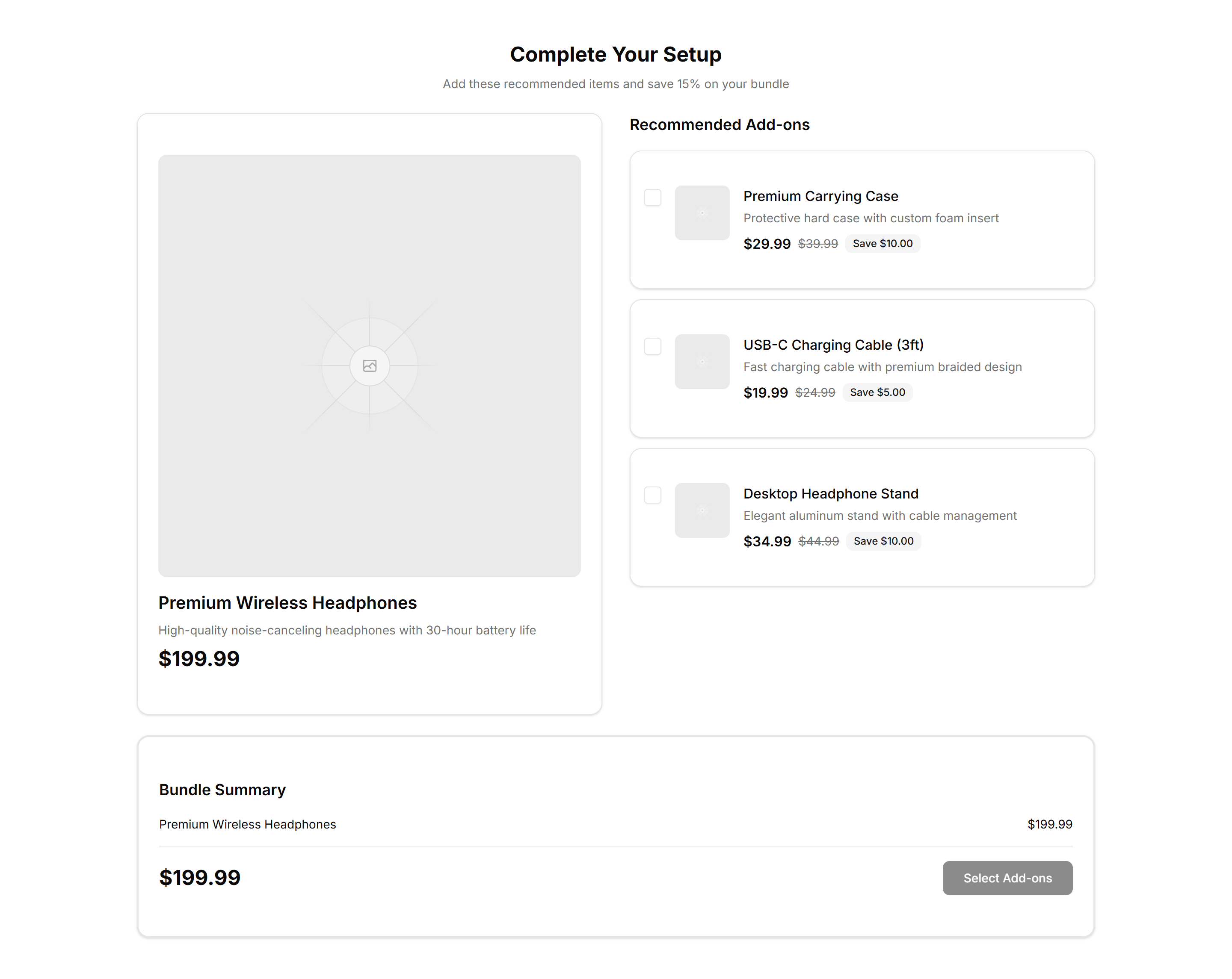 Ecommerce Bundle Upsell: Side By Side