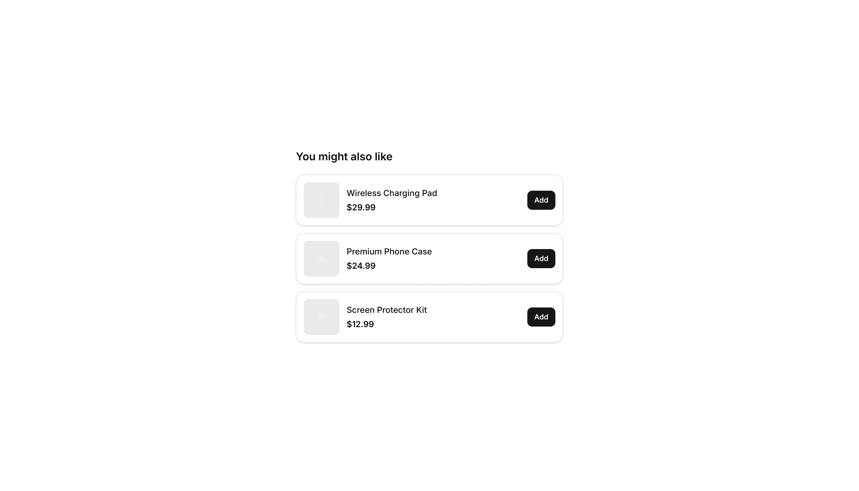 Ecommerce Cross Sell: Stacked List