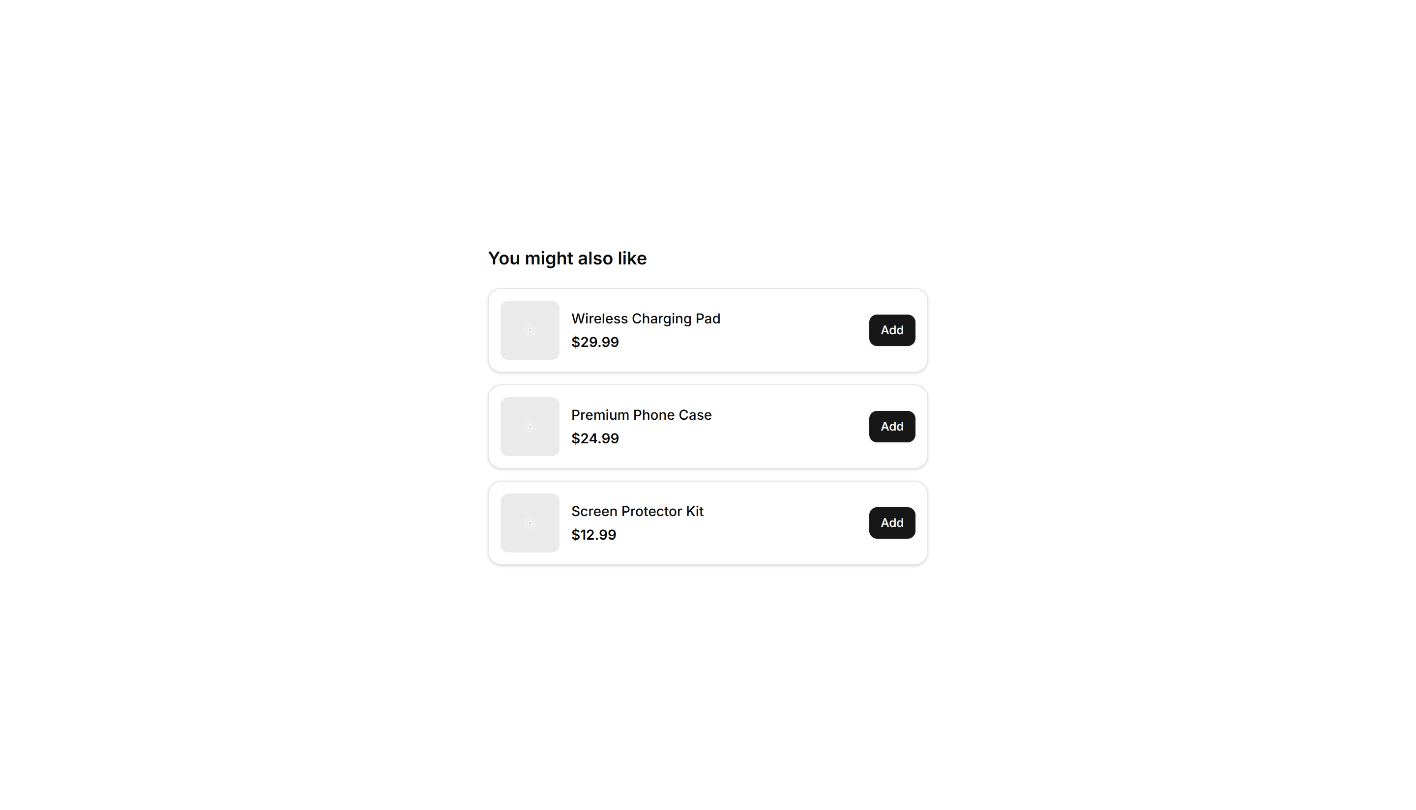 Ecommerce Cross Sell: Stacked List