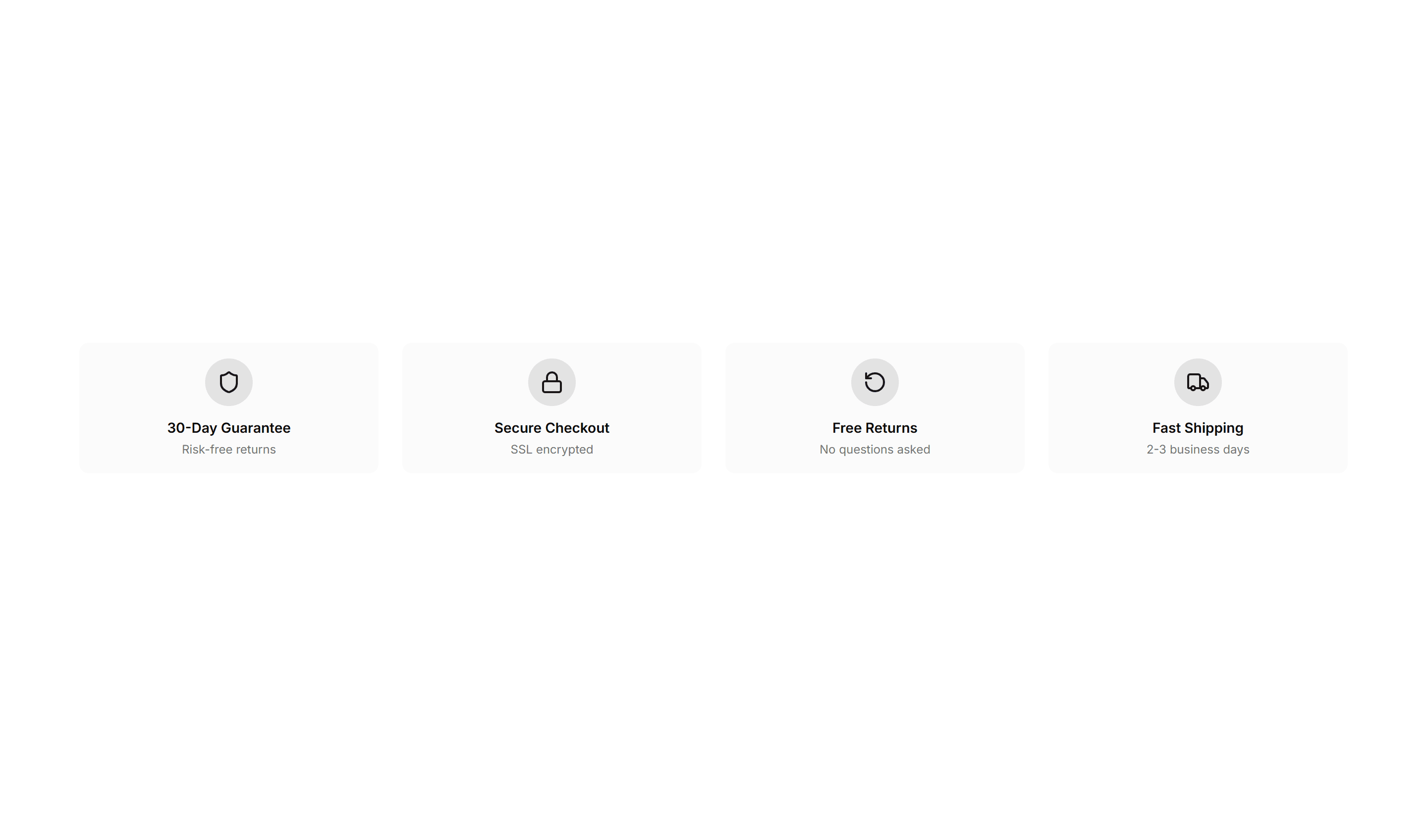 Ecommerce Trust Guarantee: Badge Row