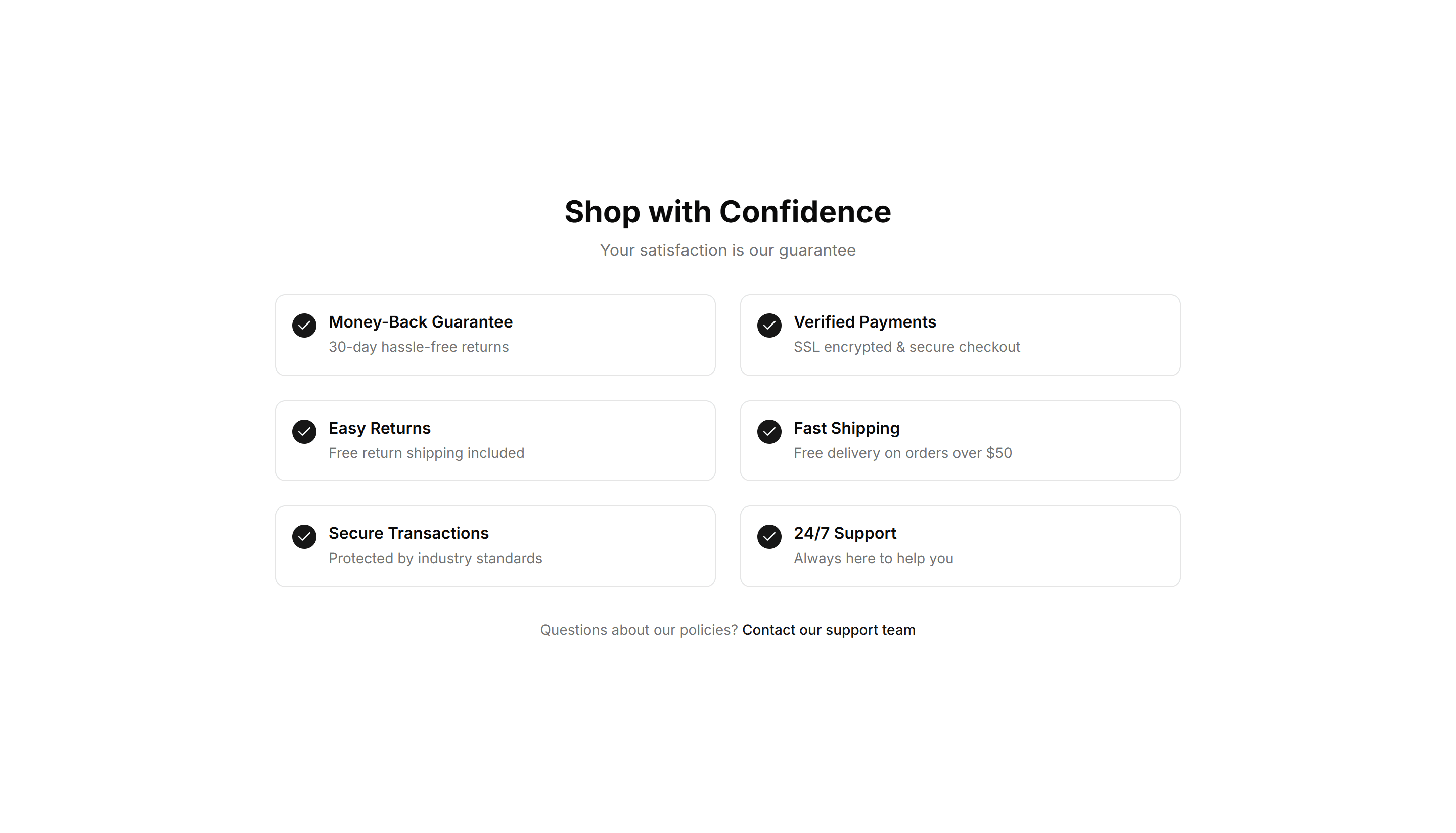 Ecommerce Trust Guarantee: Checklist