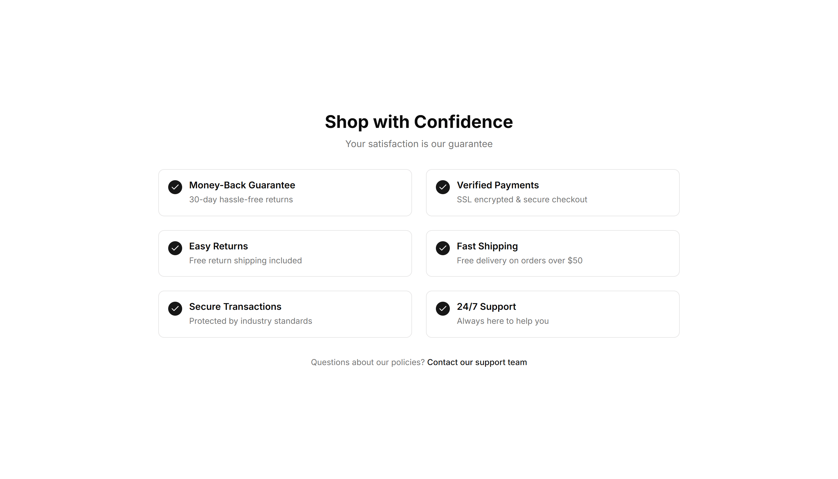 Ecommerce Trust Guarantee: Checklist