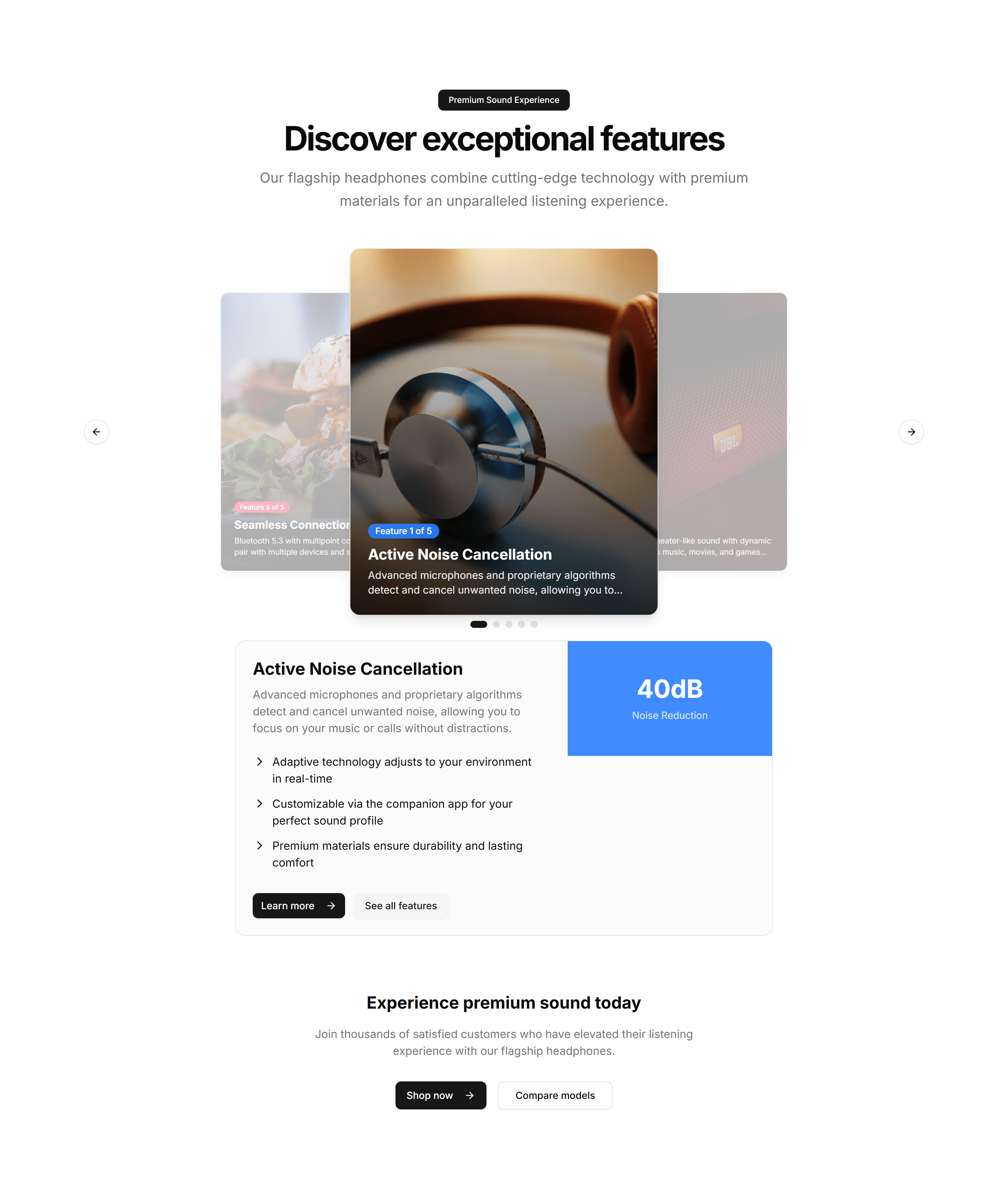 Ecommerce Product Feature: 3D Feature Carousel