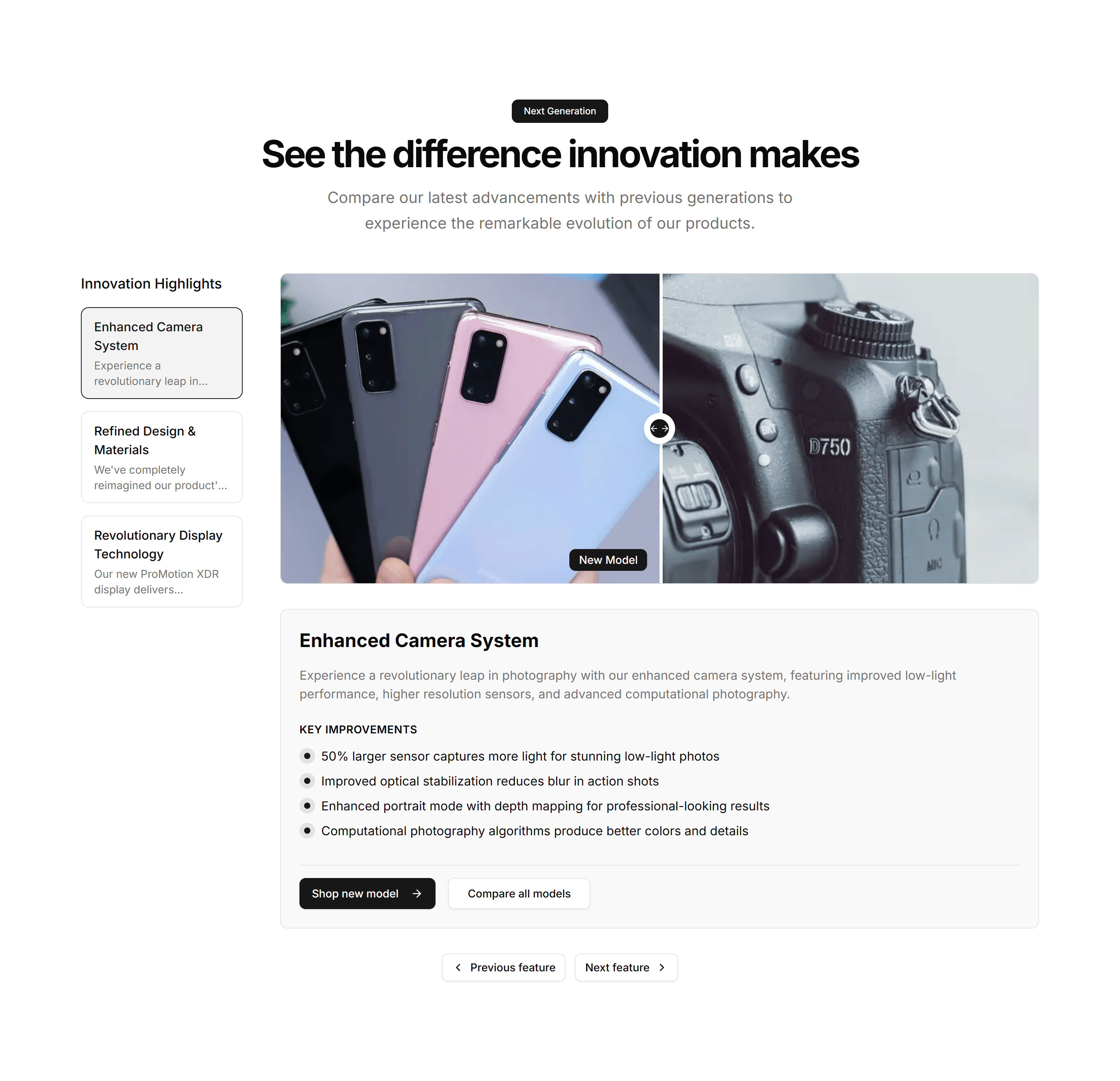 Ecommerce Product Feature: Before After Comparison