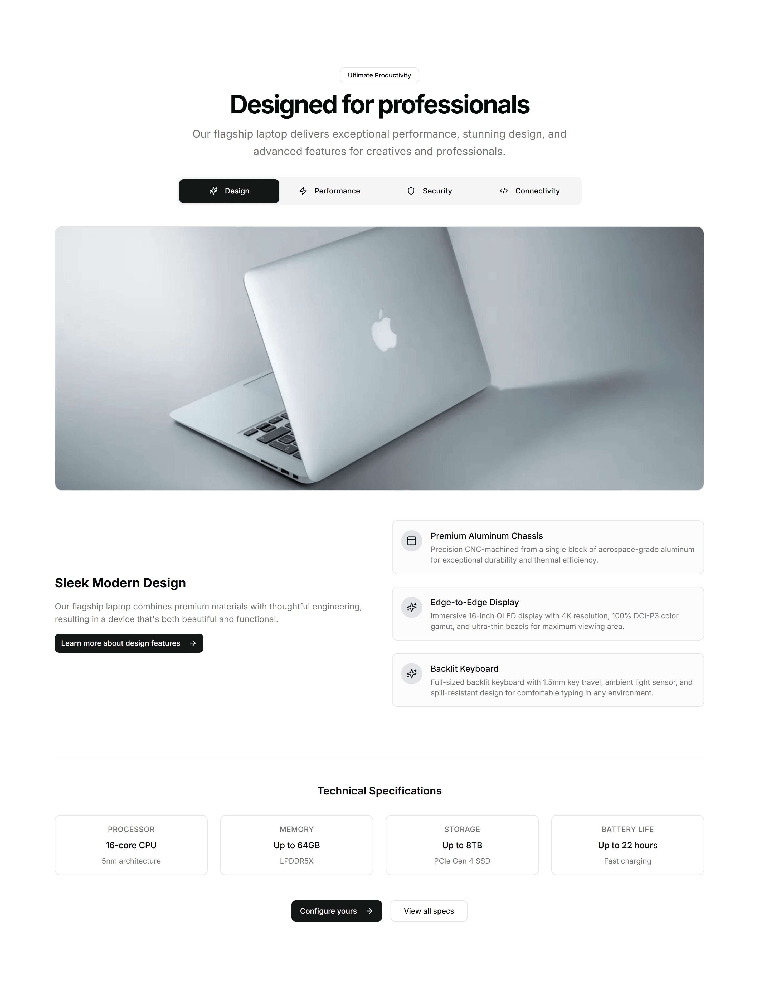 Ecommerce Product Feature: Feature Tabs Navigation