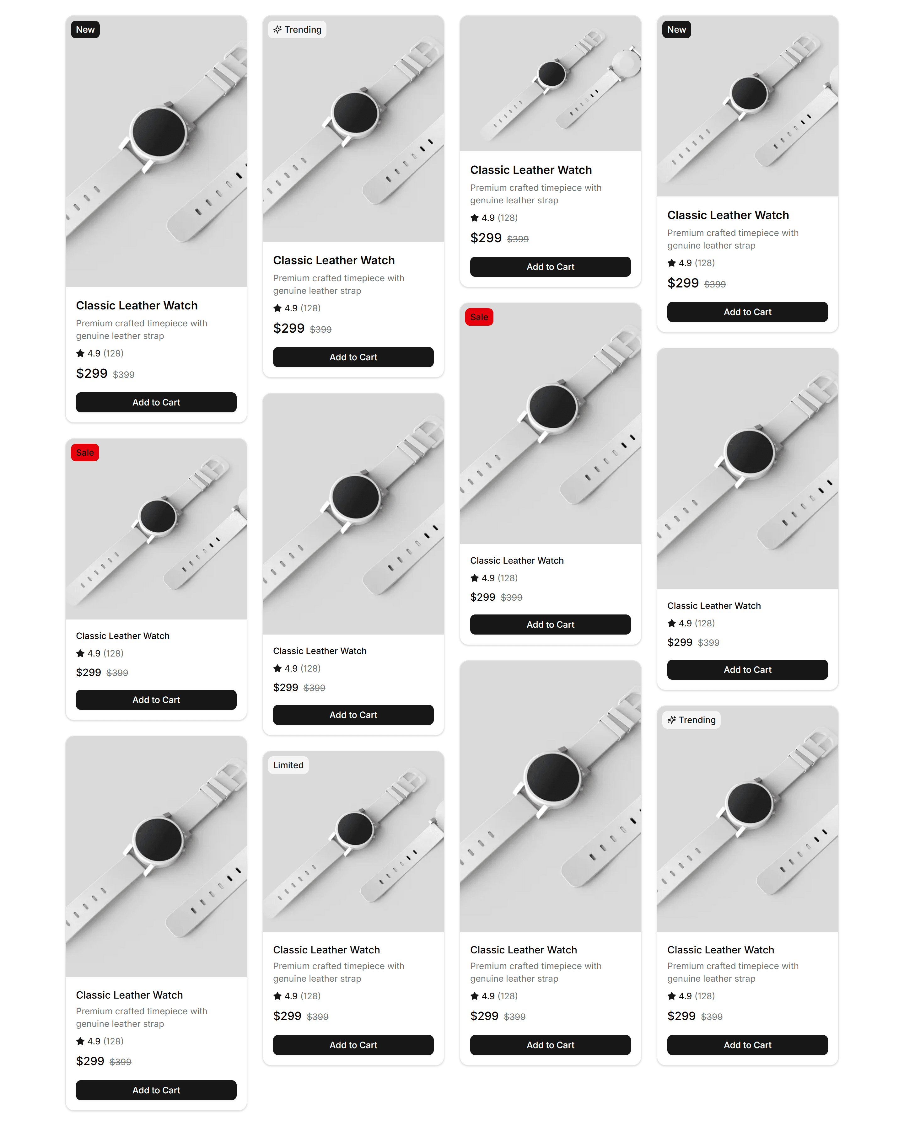 Ecommerce Product List: Masonry List