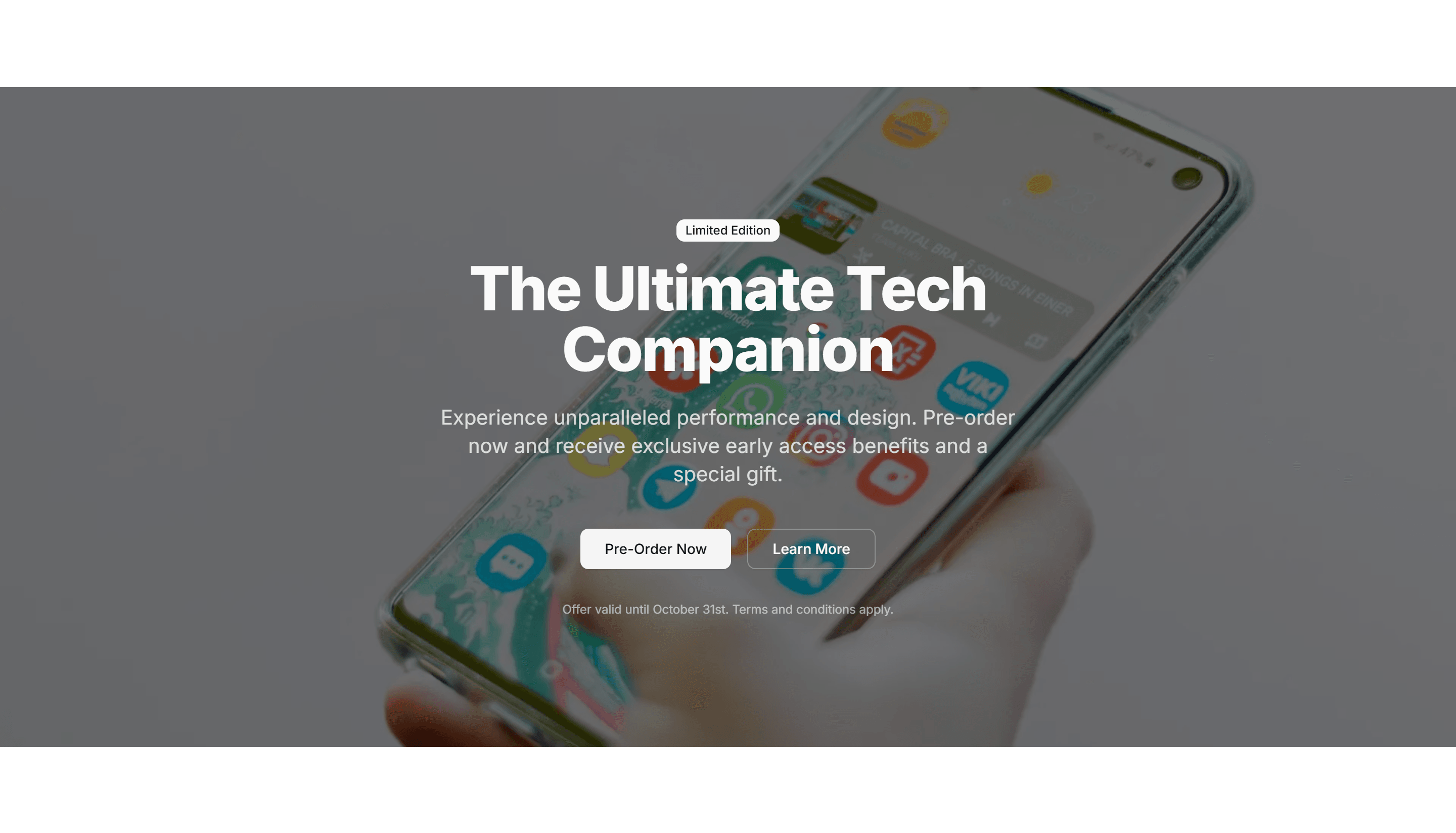 Ecommerce Promo Section: Full Width Large Content