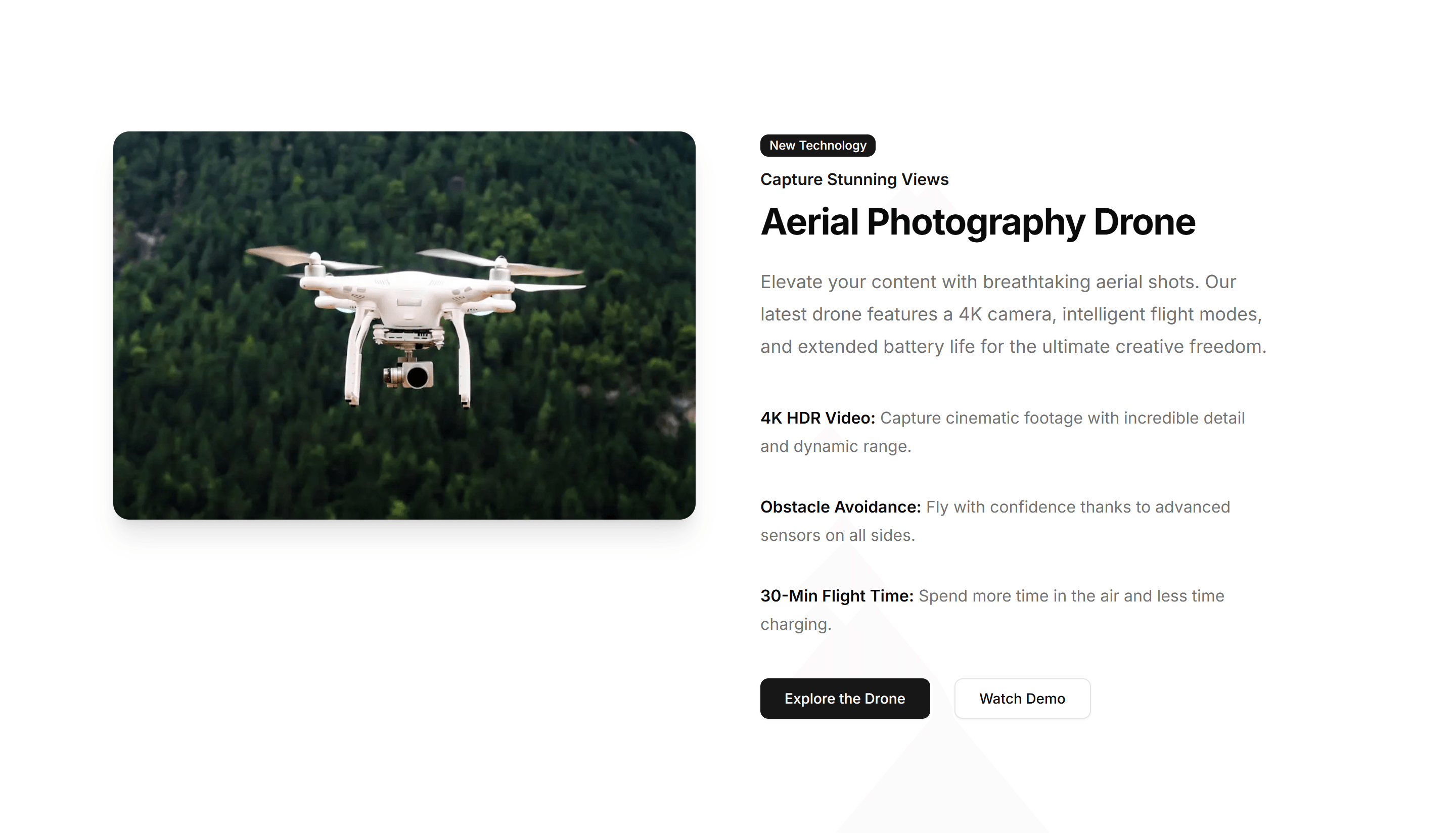 Ecommerce Promo Section: Image Aside