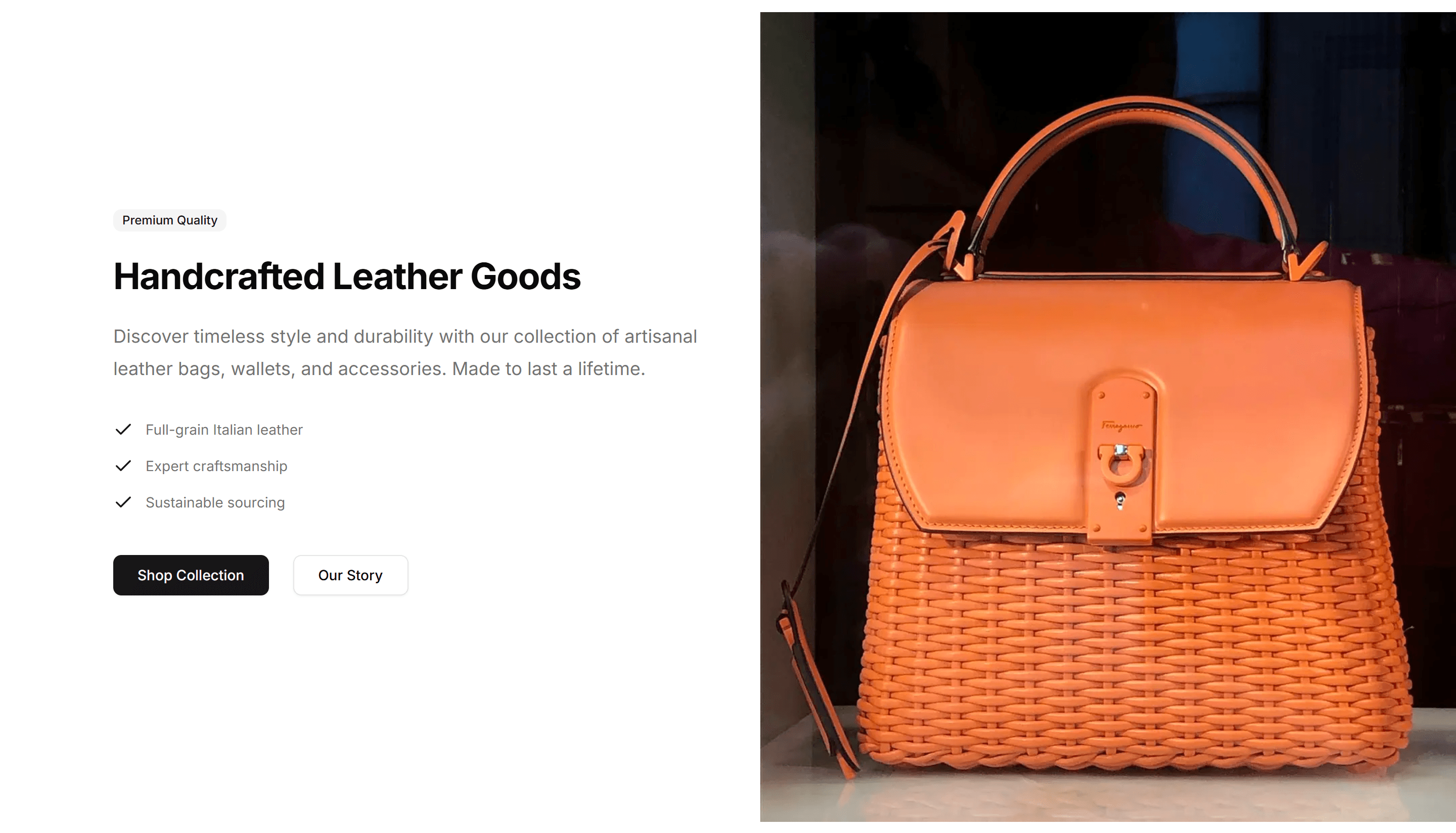 Ecommerce Promo Section: Large Image Split