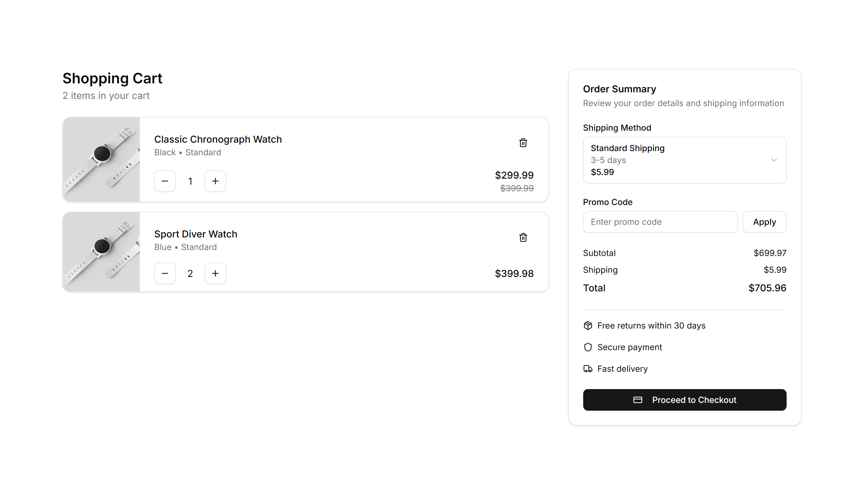 Ecommerce Shopping Cart: Modern Cart