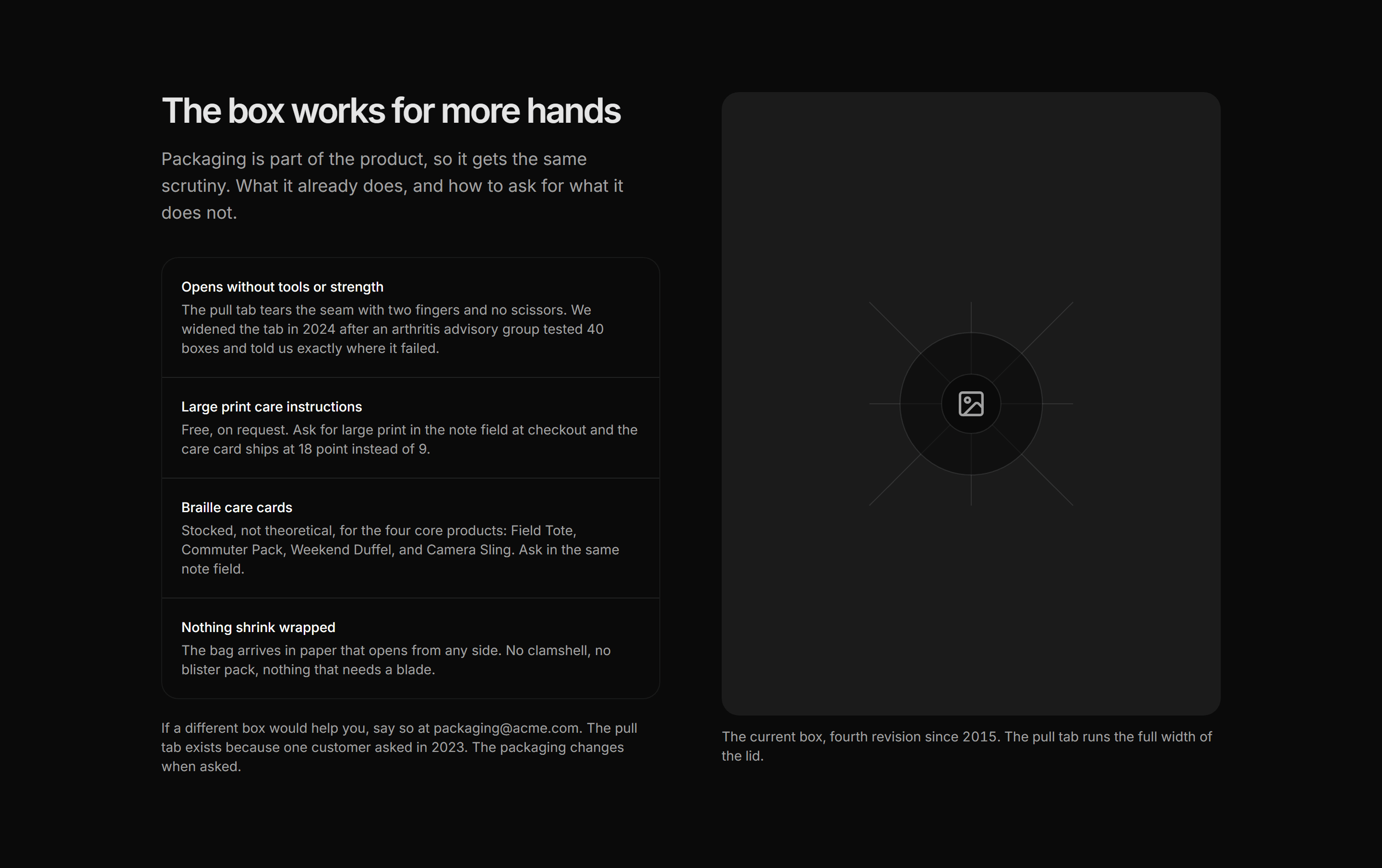 Ecommerce Accessibility: Accessible Packaging Card