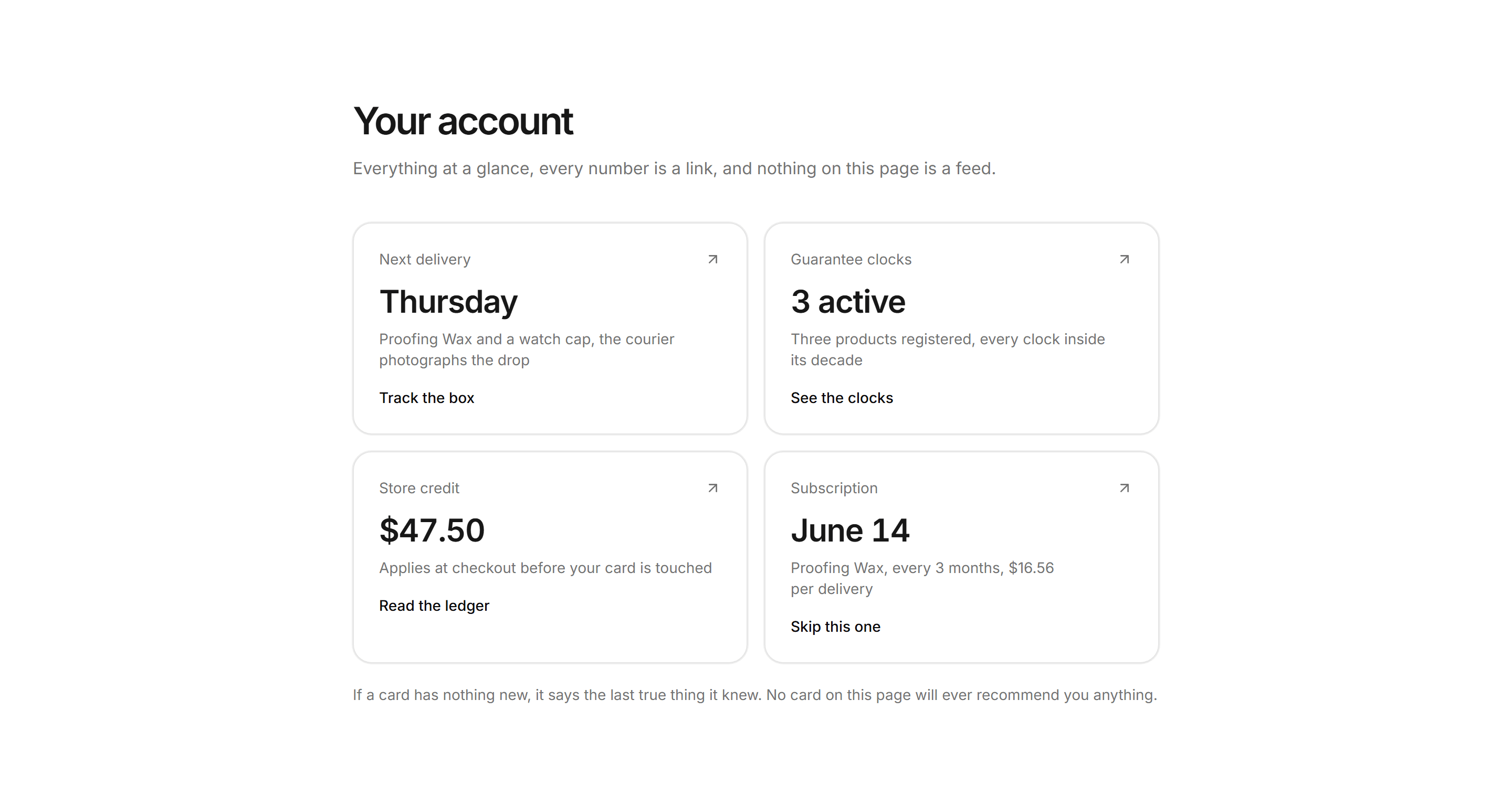 Ecommerce Account: Account Overview Dashboard