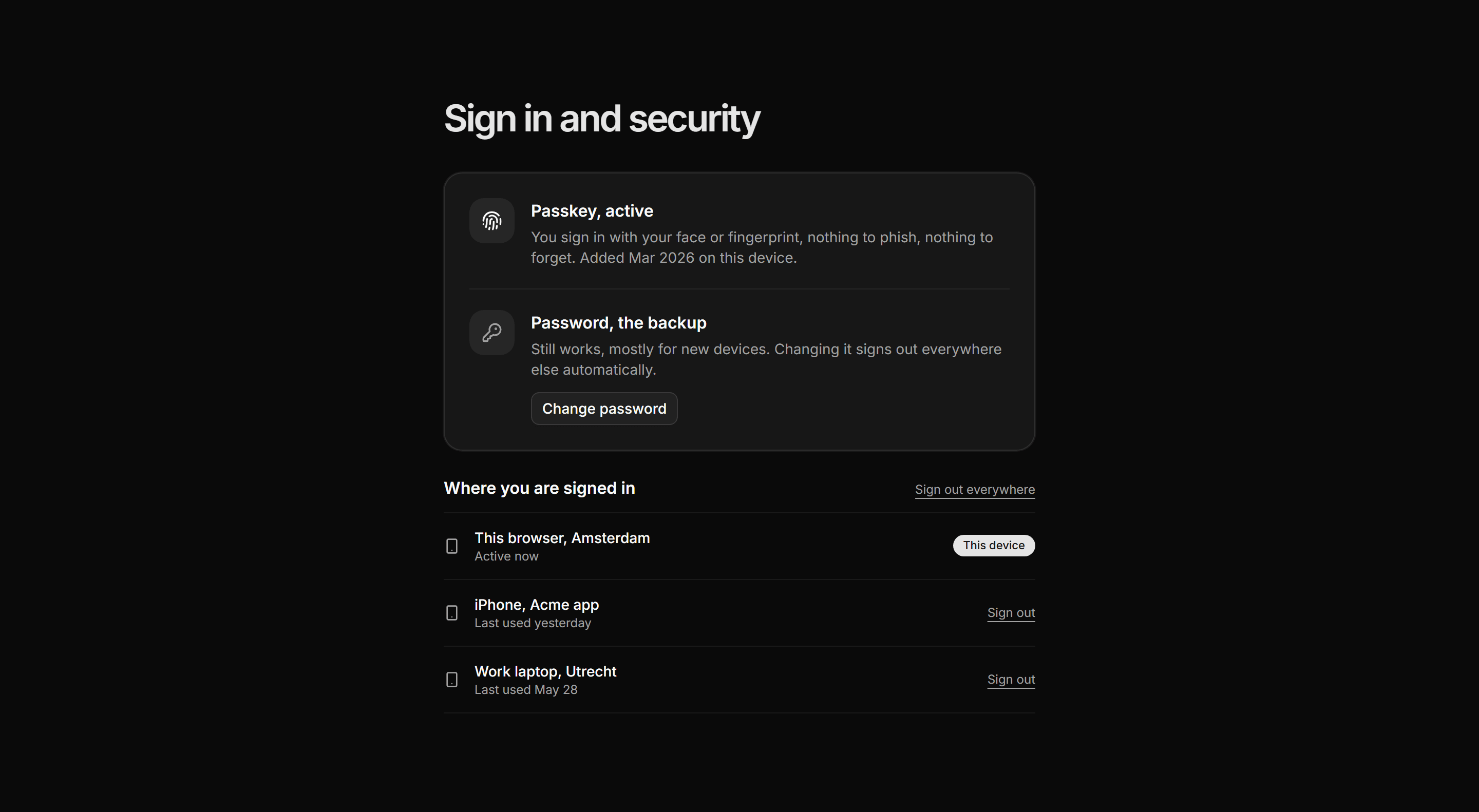 Ecommerce Account: Account Security Card