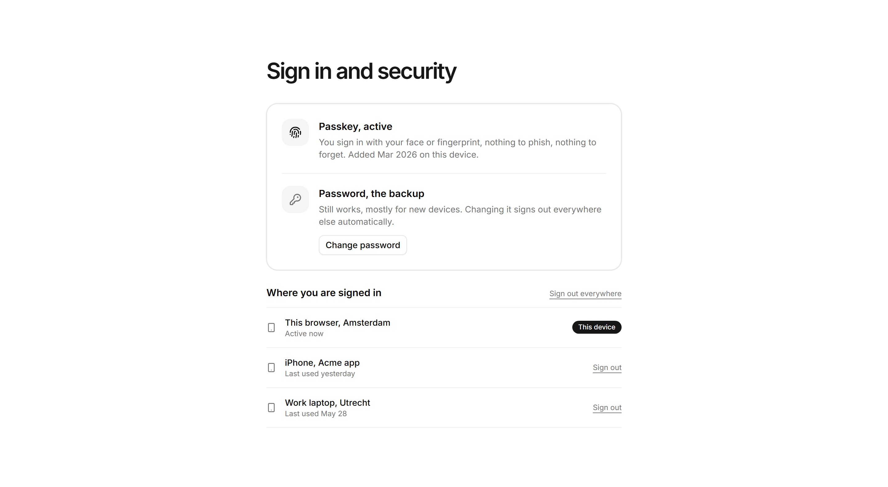 Ecommerce Account: Account Security Card