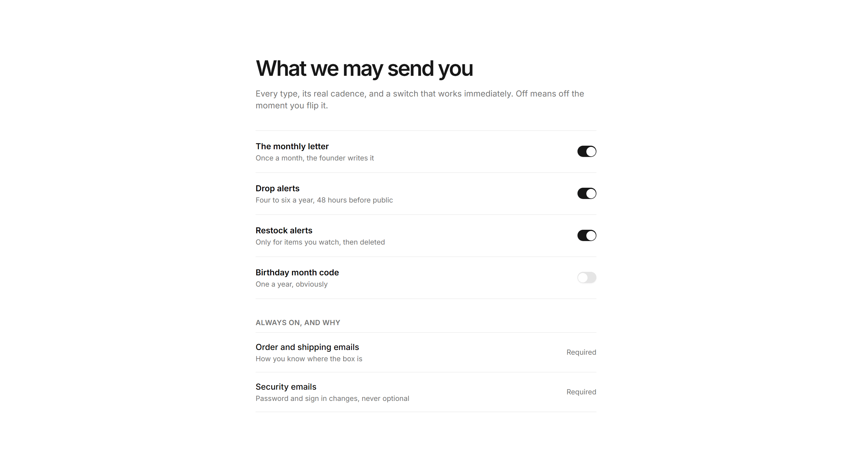 Ecommerce Account: Notification Preferences