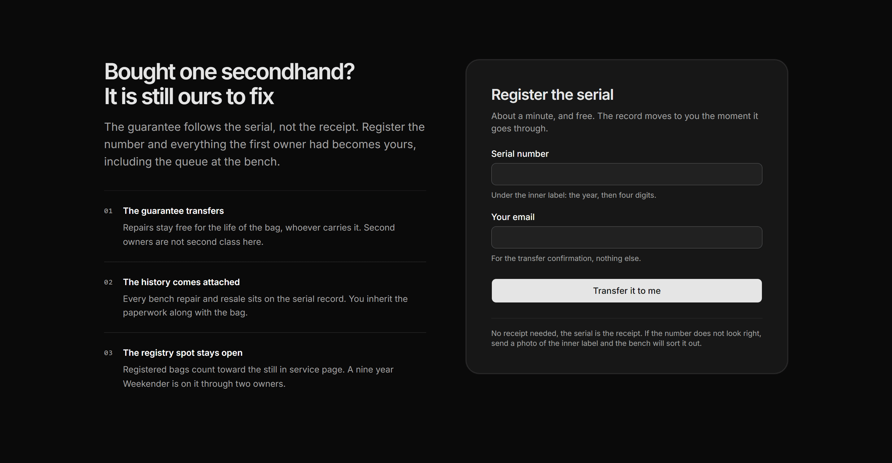 Ecommerce Archive and History: Guarantee Transfer