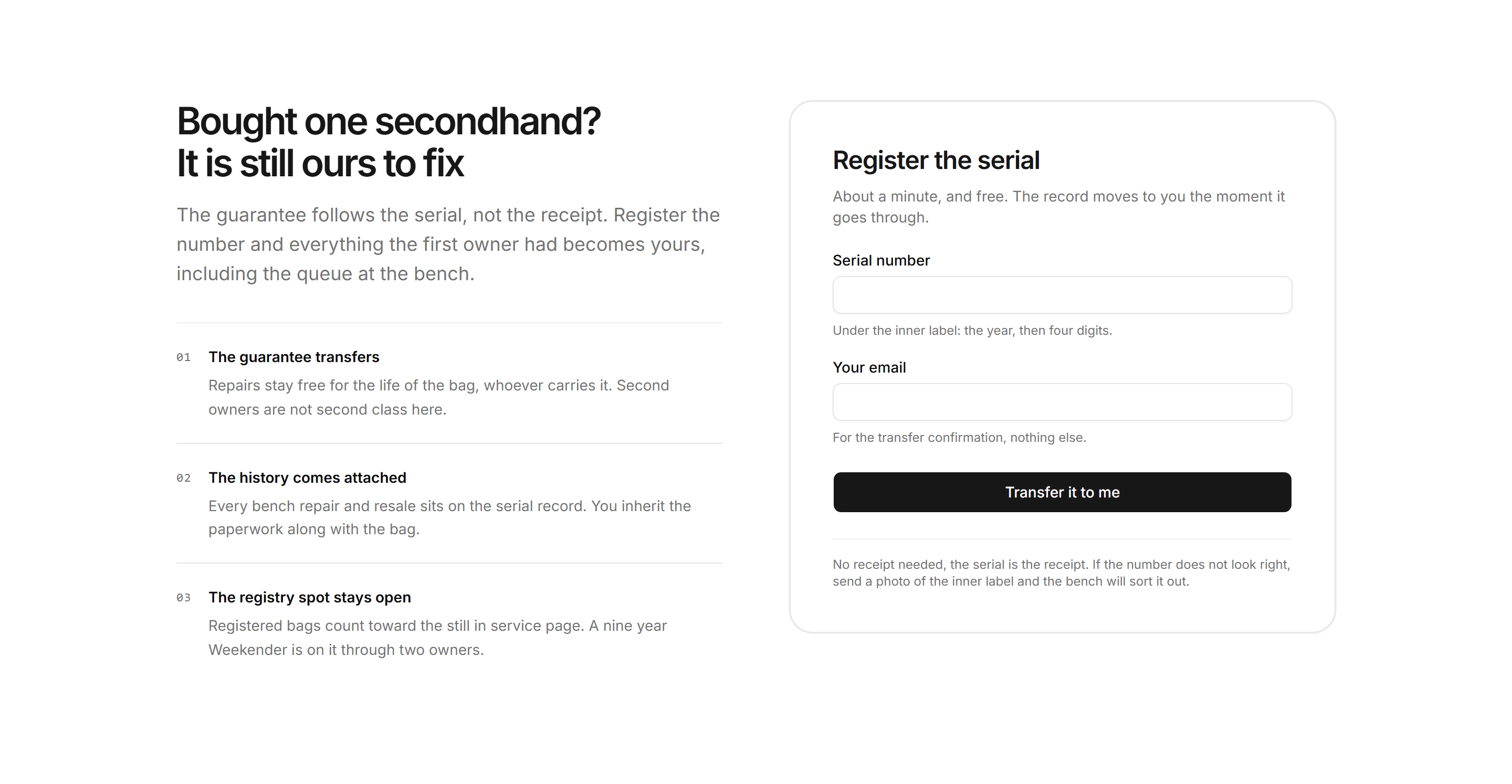 Ecommerce Archive and History: Guarantee Transfer