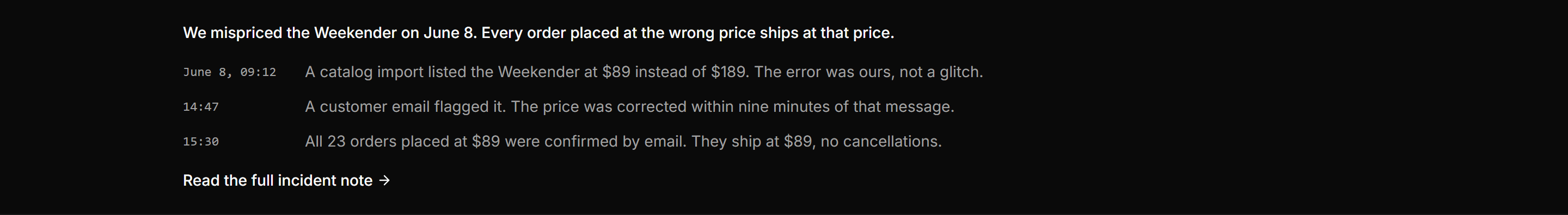 Ecommerce Banners and Alert: Price Error Apology Banner