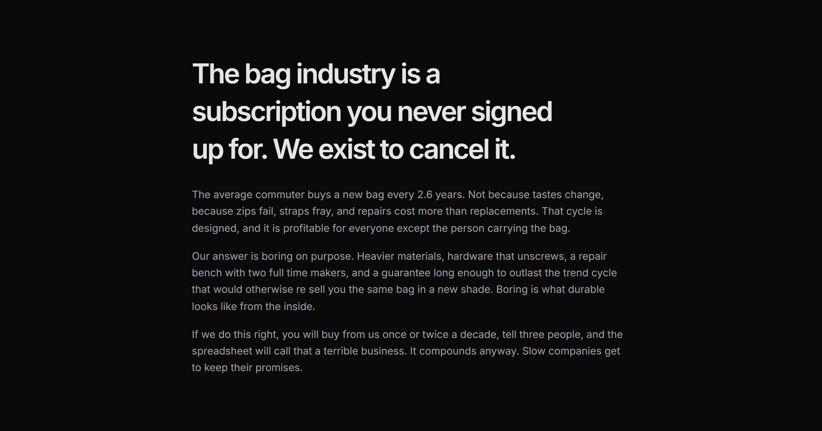 Ecommerce Brand Story: Why We Exist Prose