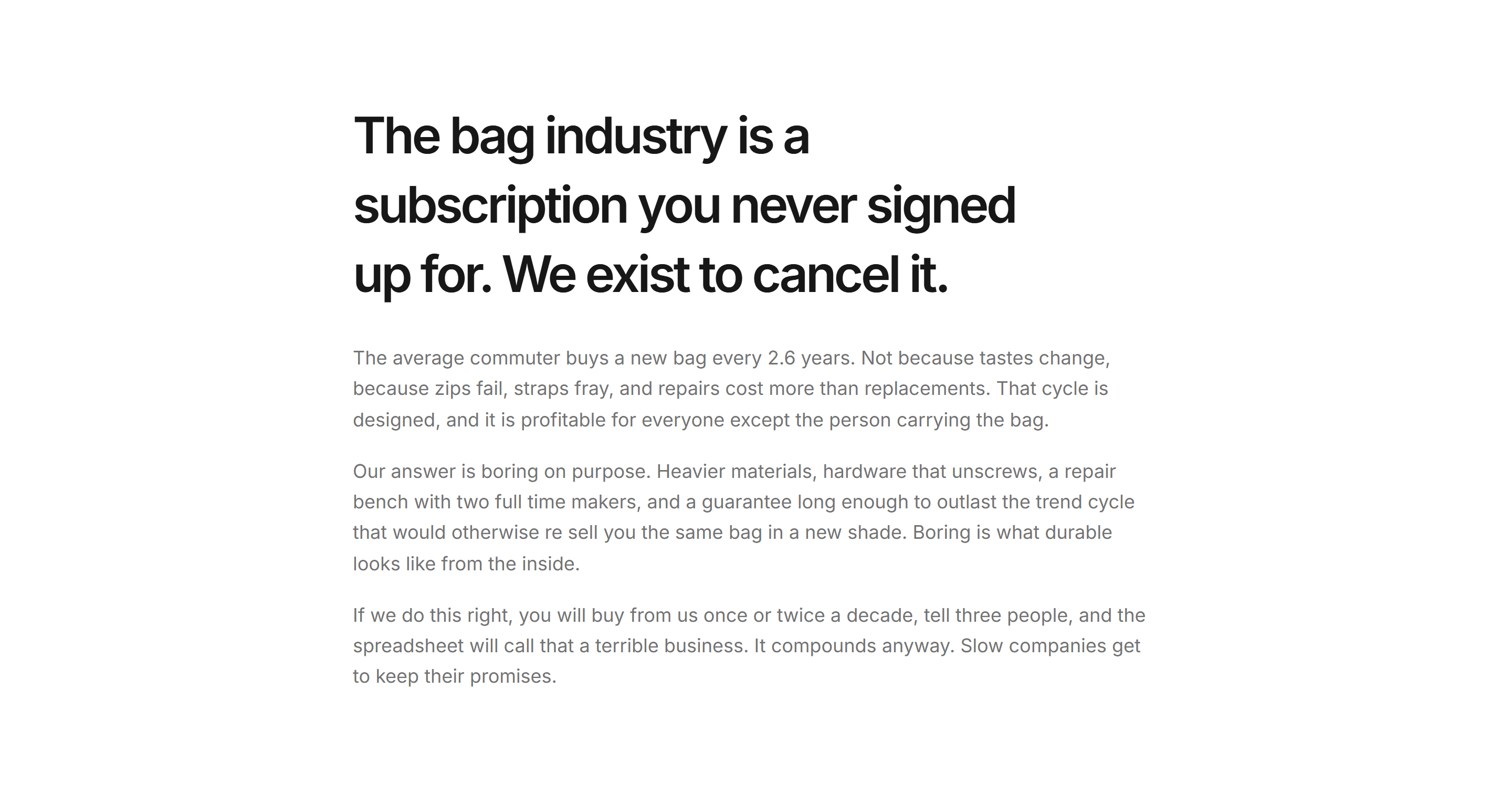Ecommerce Brand Story: Why We Exist Prose