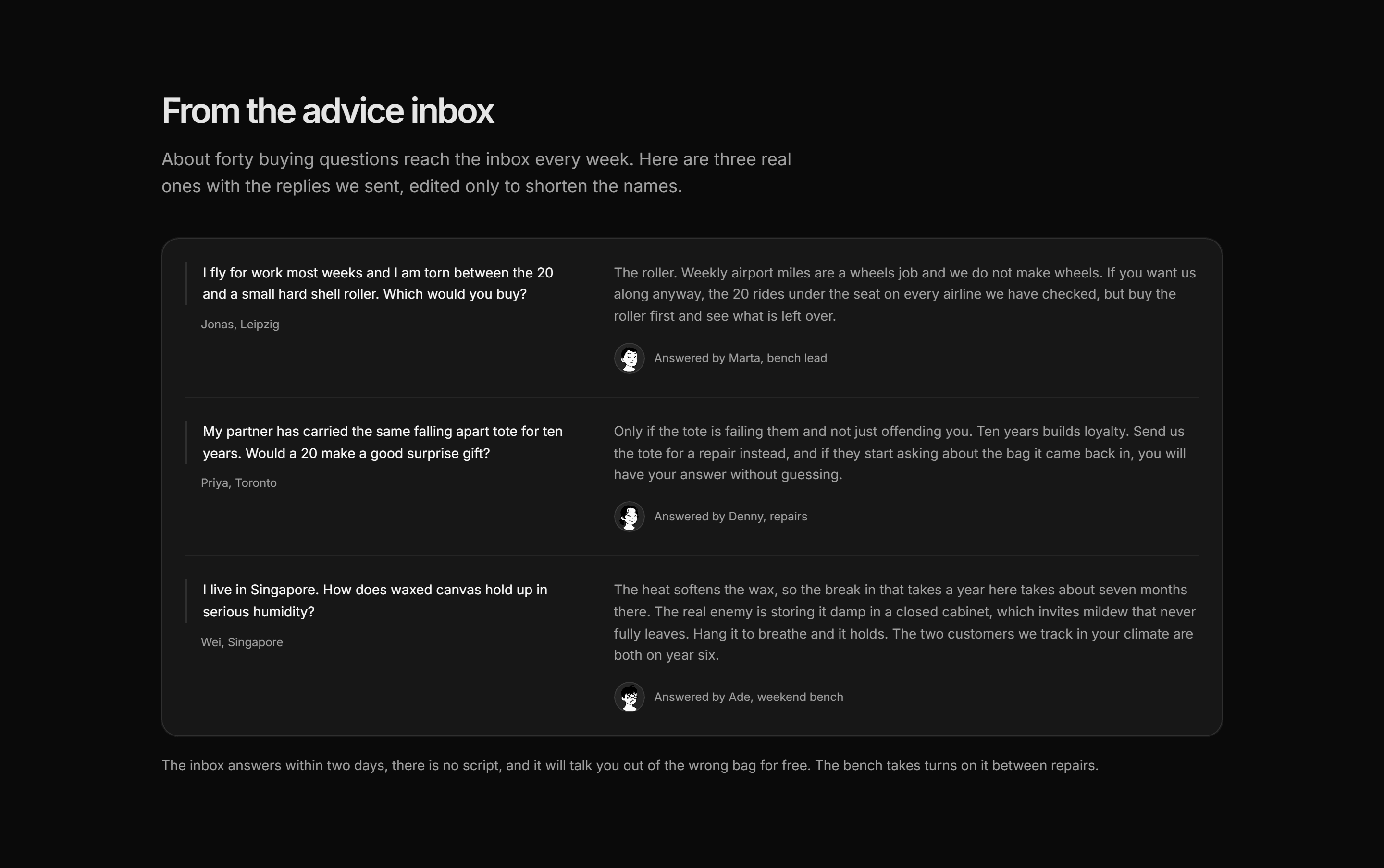 Ecommerce Buying Advice: Advice Inbox