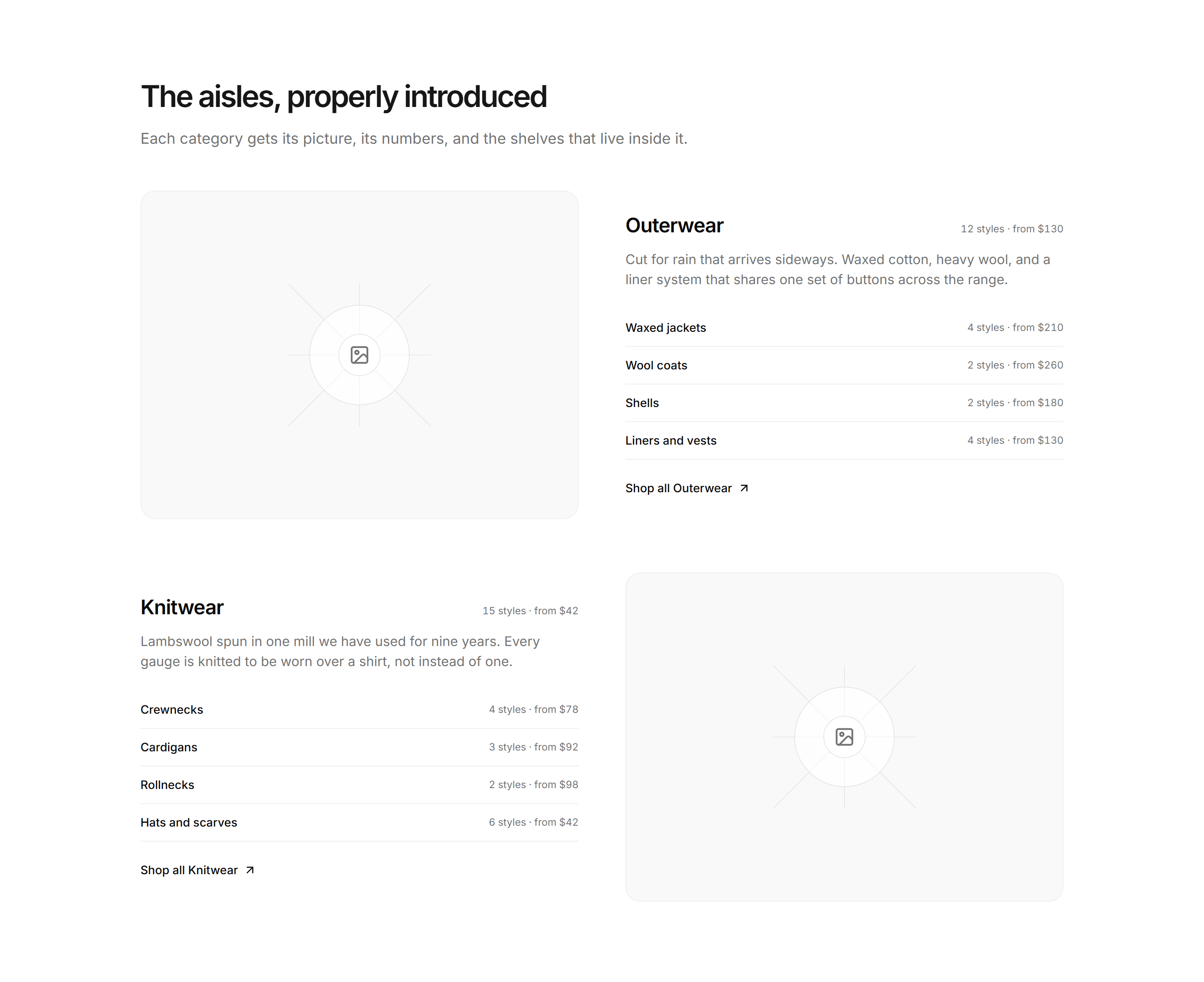 Ecommerce Category: Alternating Category Bands