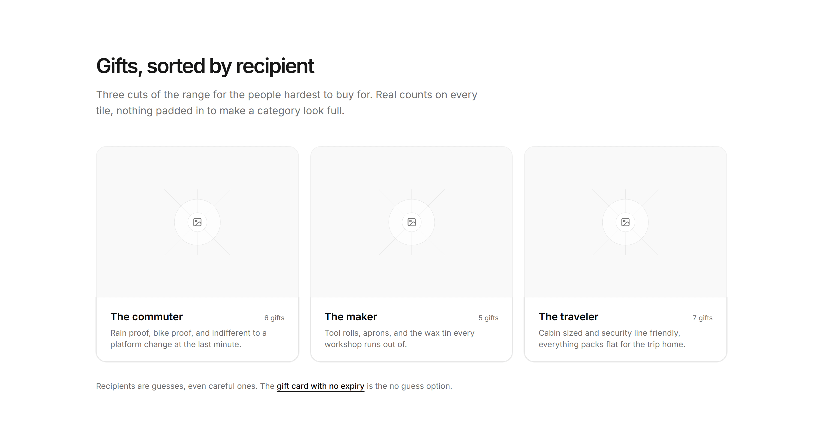 Ecommerce Category: Gifting Tiles Row