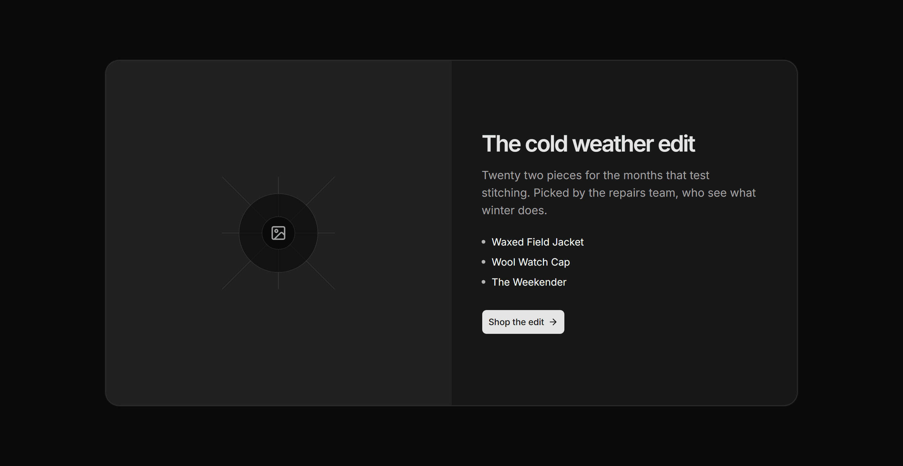 Ecommerce Category: Seasonal Category Band