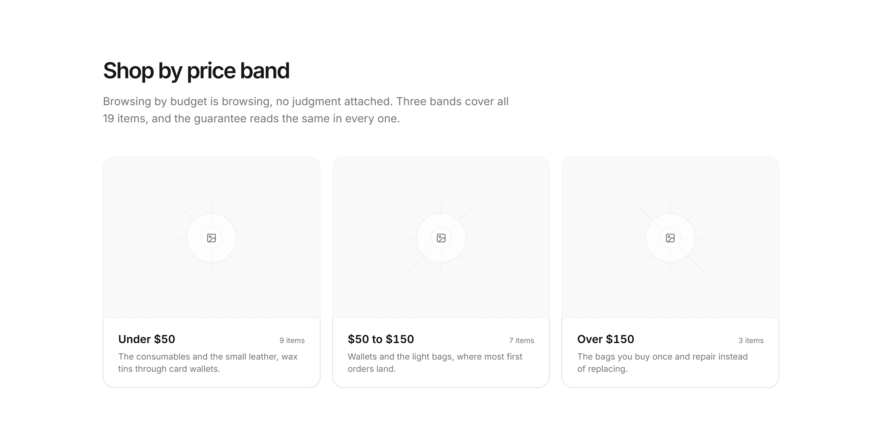 Ecommerce Category: Shop By Price Band