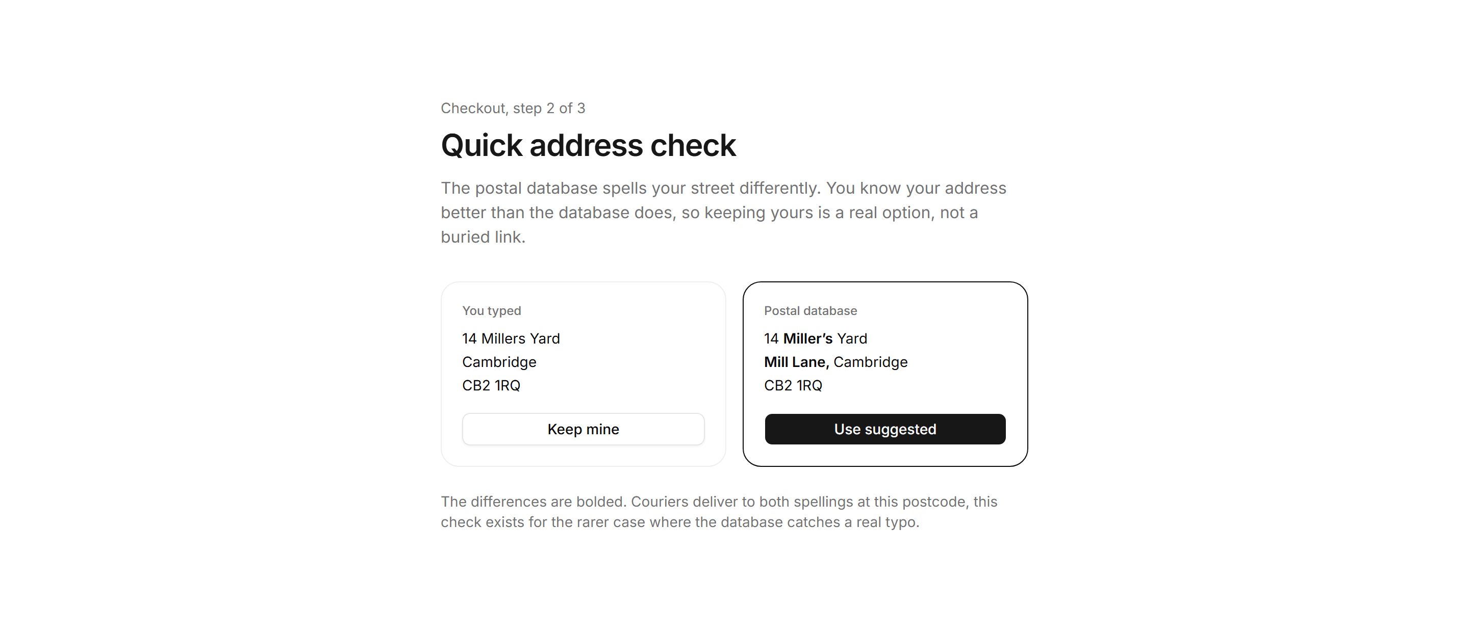 Ecommerce Checkout: Address Validation Helper