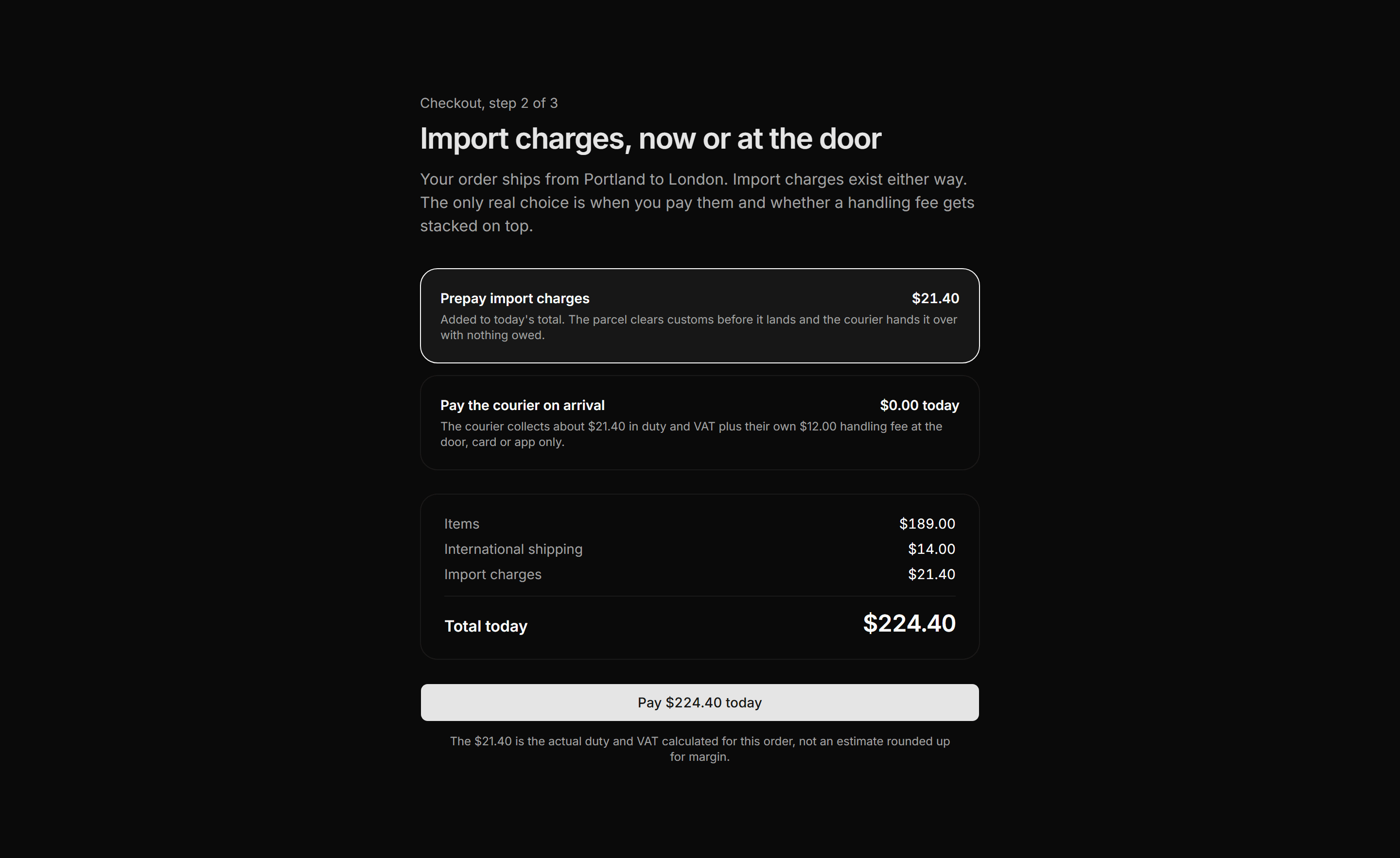 Ecommerce Checkout: Duties And Taxes Step