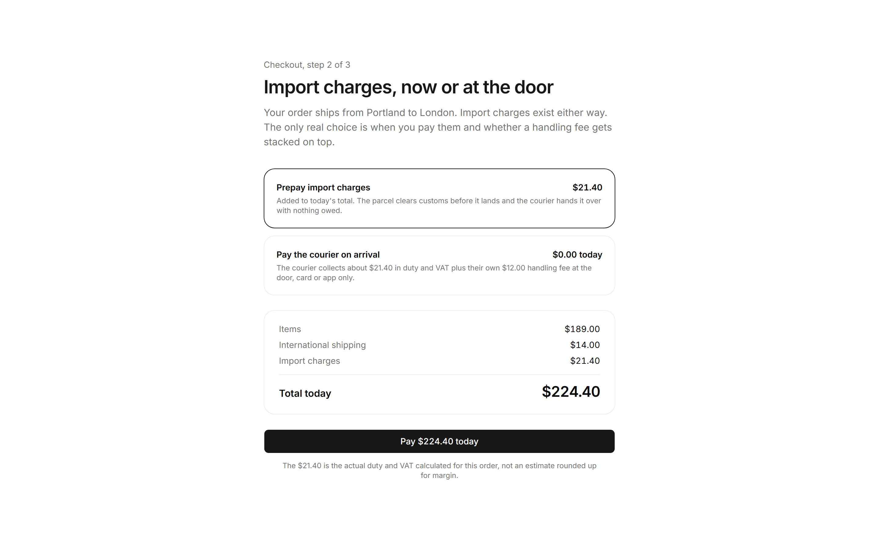 Ecommerce Checkout: Duties And Taxes Step