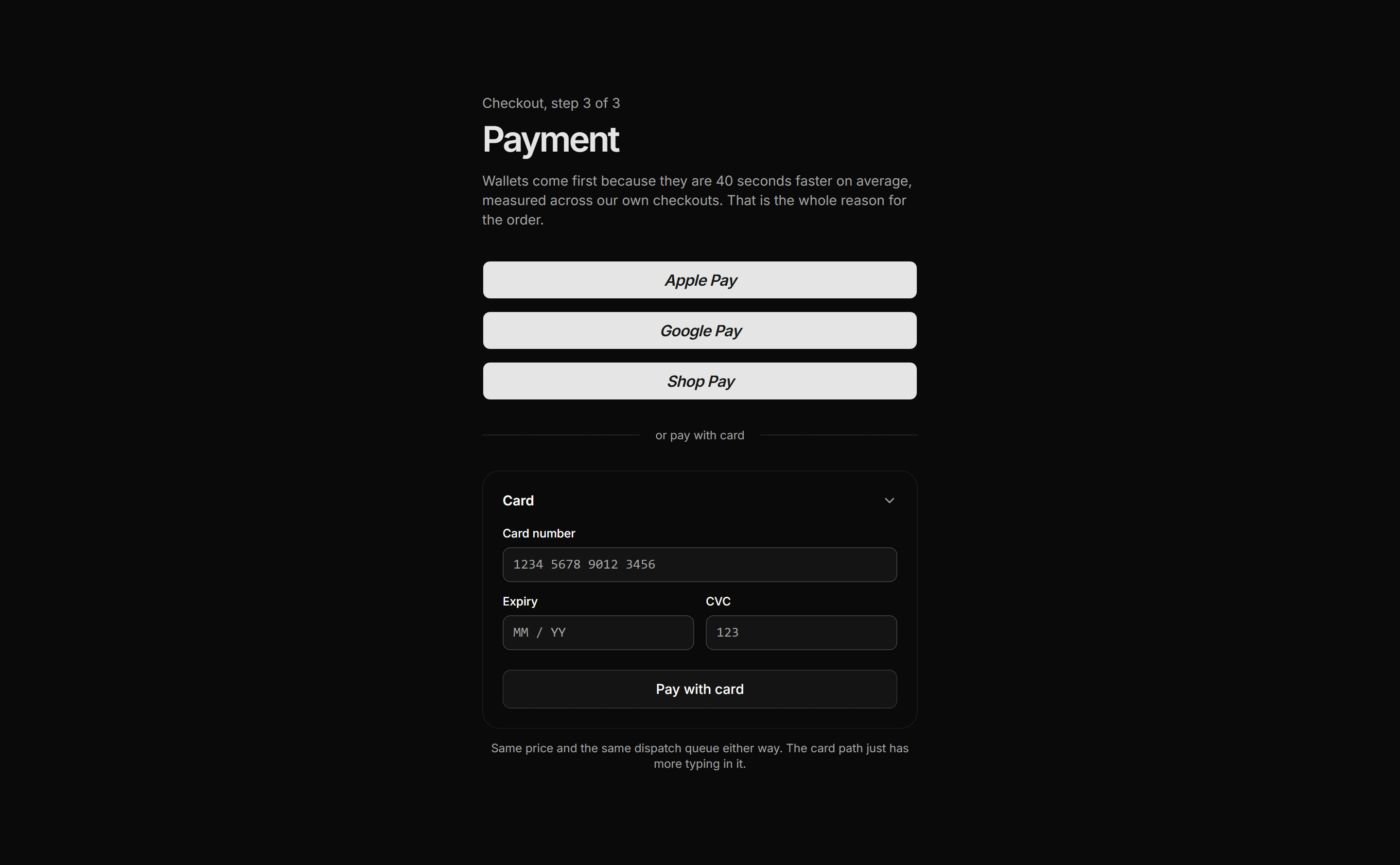 Ecommerce Checkout: Express Checkout Wall