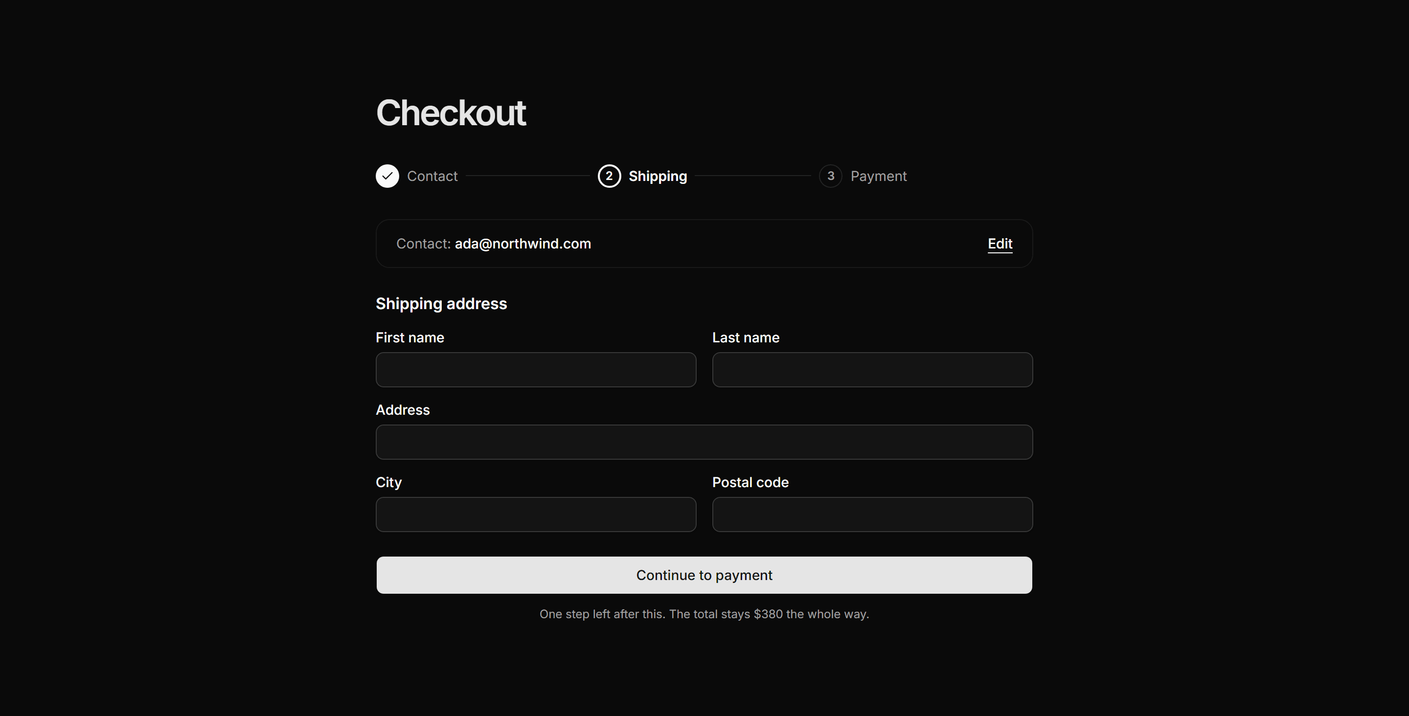 Ecommerce Checkout: Multi Step Checkout