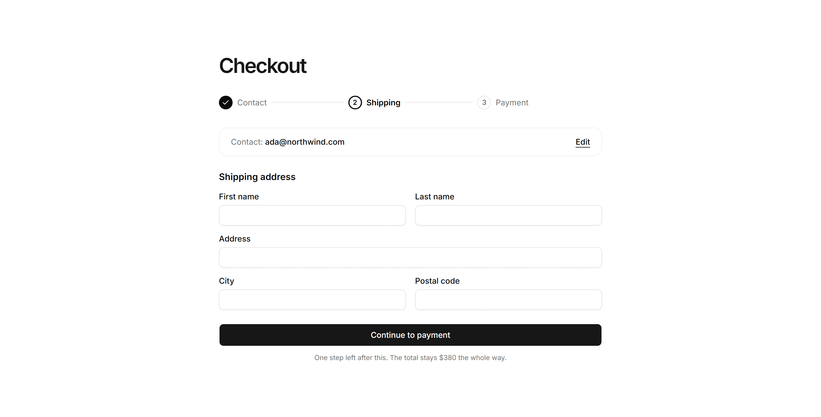 Ecommerce Checkout: Multi Step Checkout