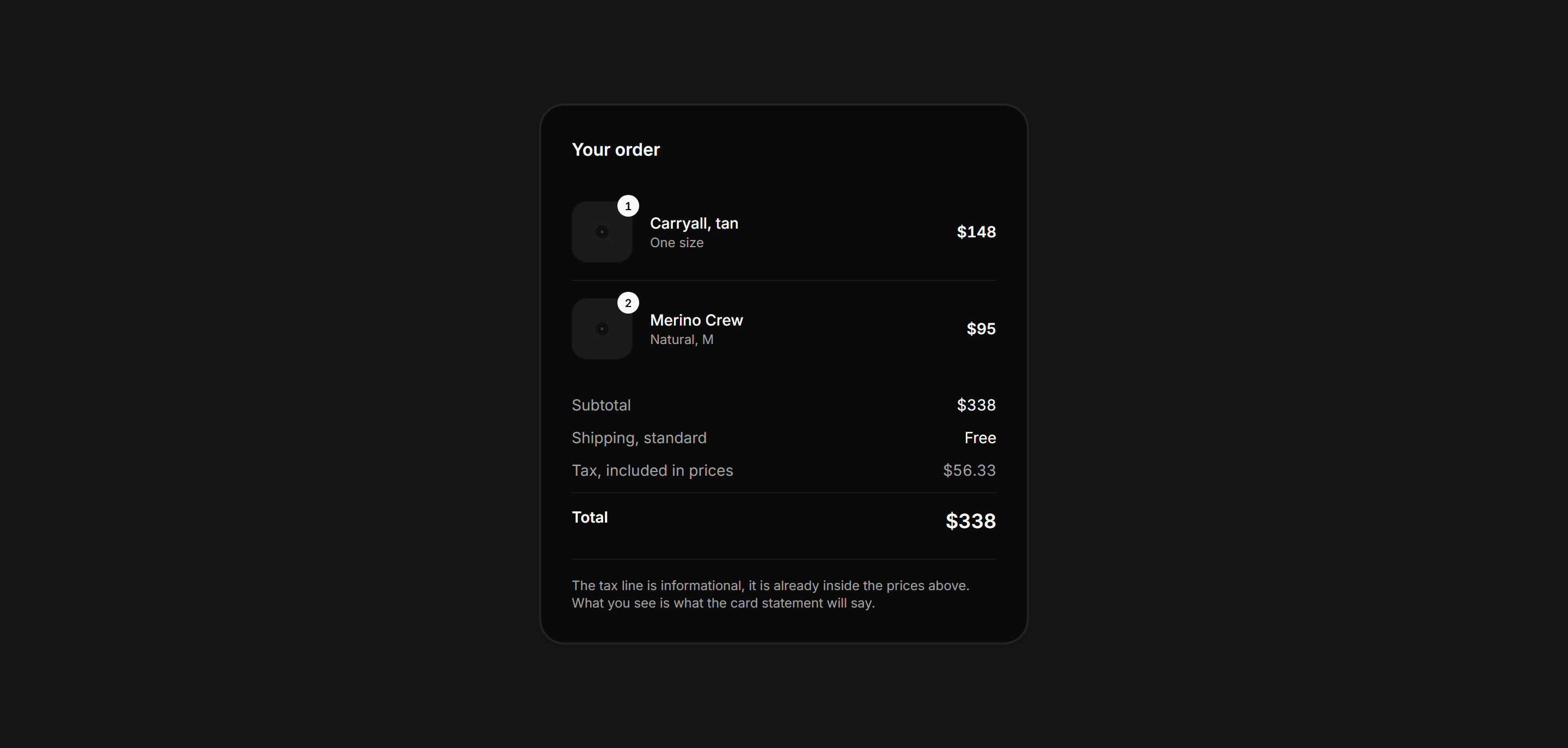 Ecommerce Checkout: Order Summary Sidebar
