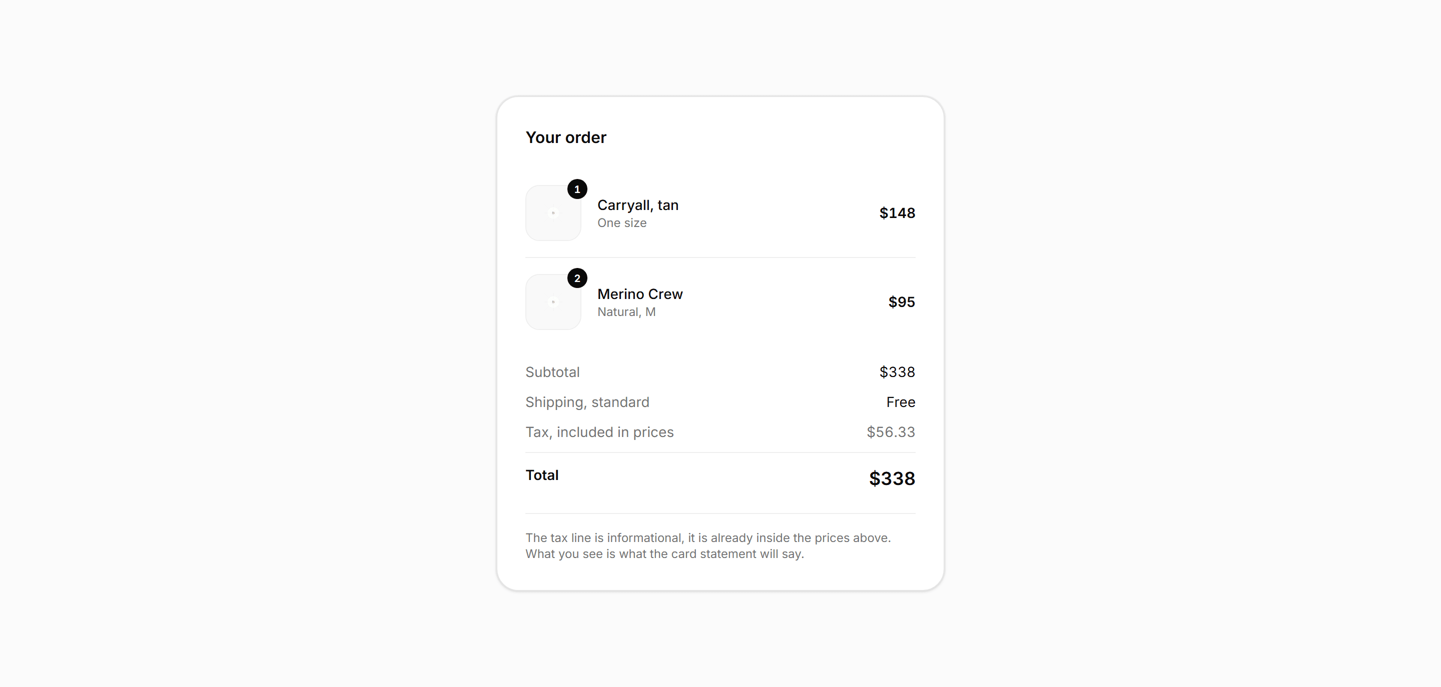 Ecommerce Checkout: Order Summary Sidebar