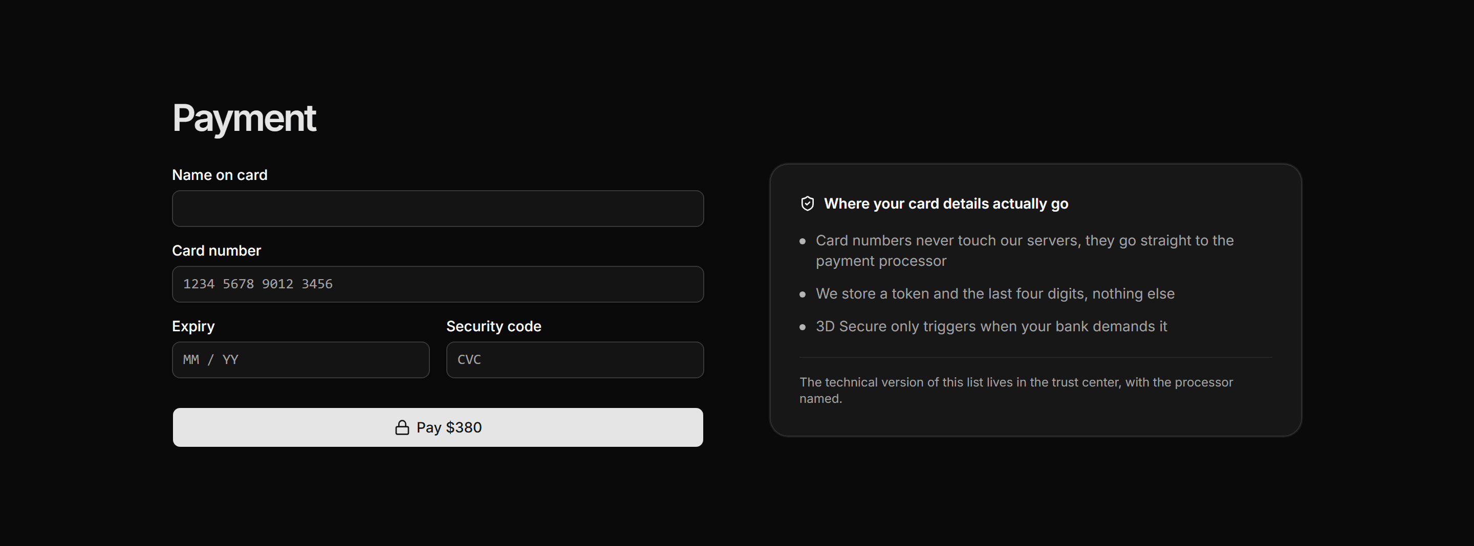 Ecommerce Checkout: Payment Form Section