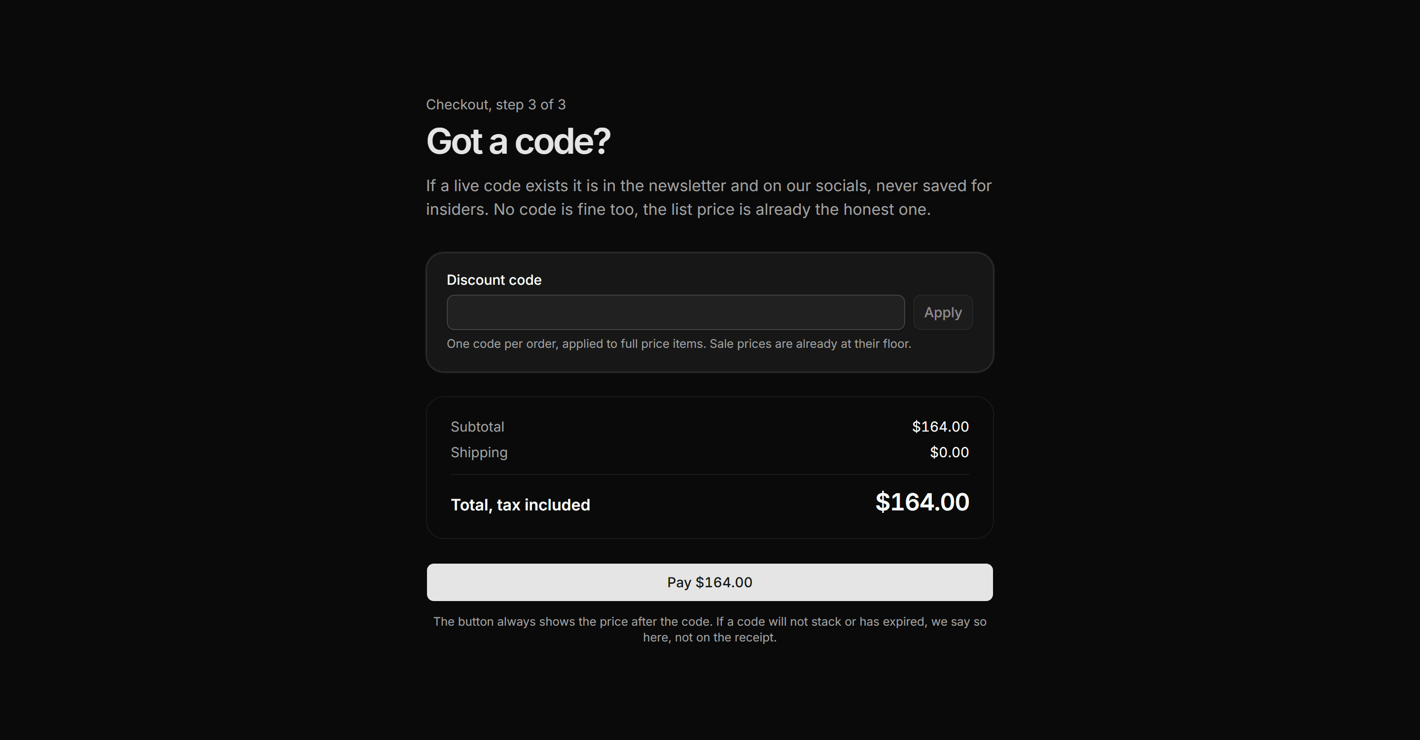 Ecommerce Checkout: Promo Code Step
