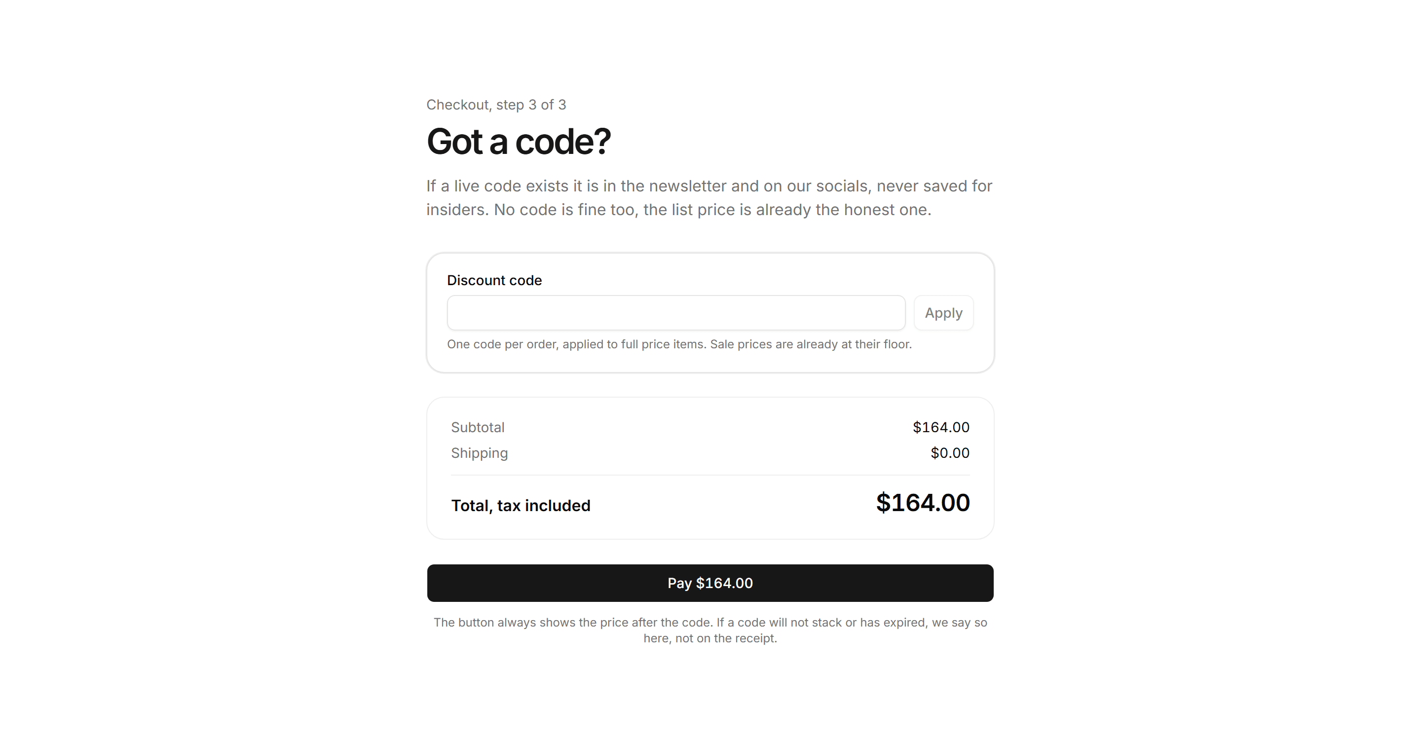 Ecommerce Checkout: Promo Code Step