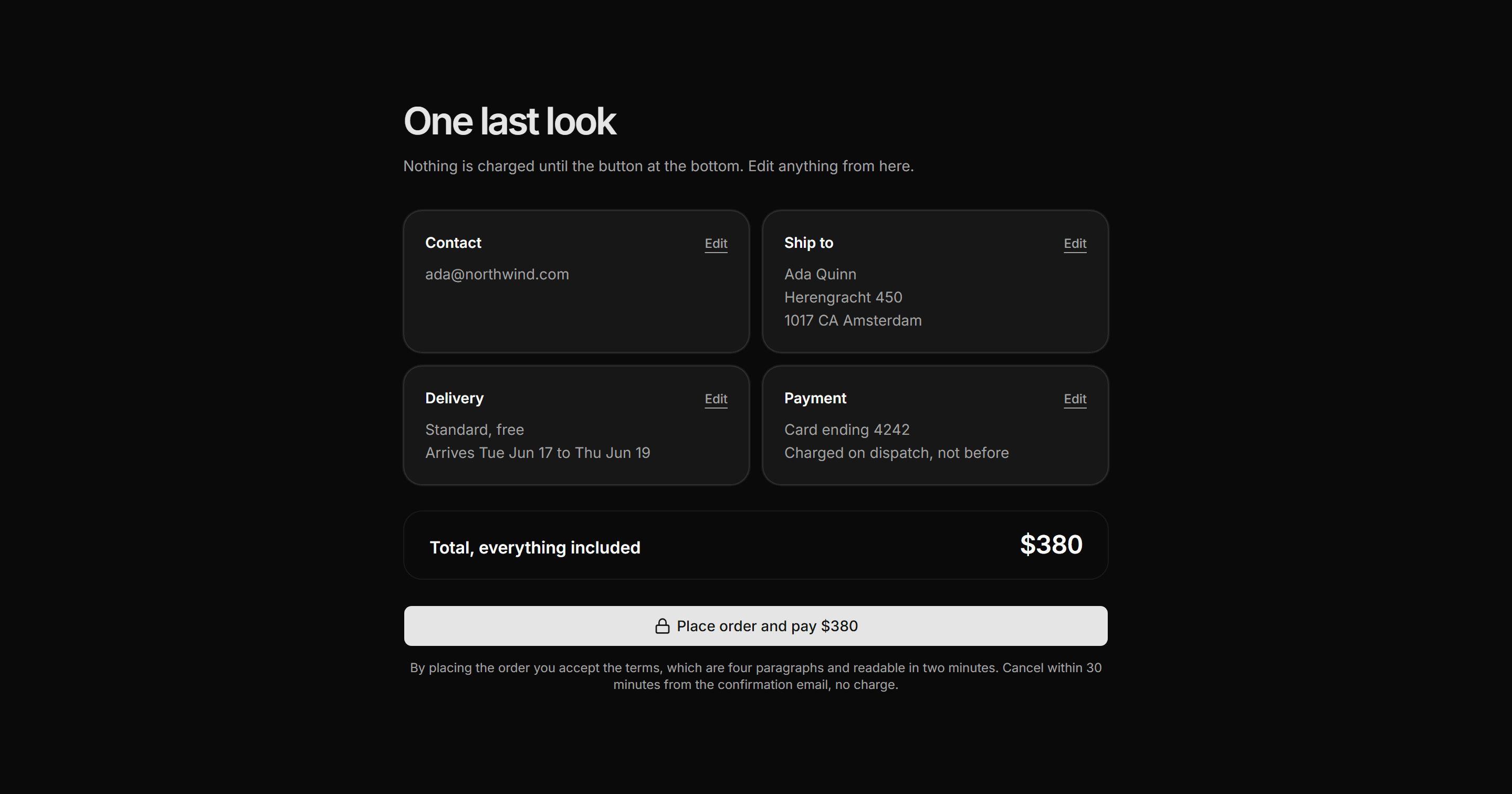 Ecommerce Checkout: Review And Place Order