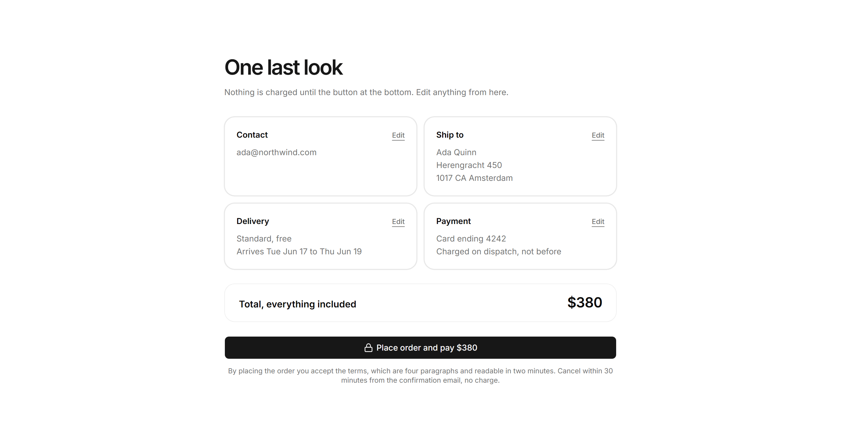 Ecommerce Checkout: Review And Place Order