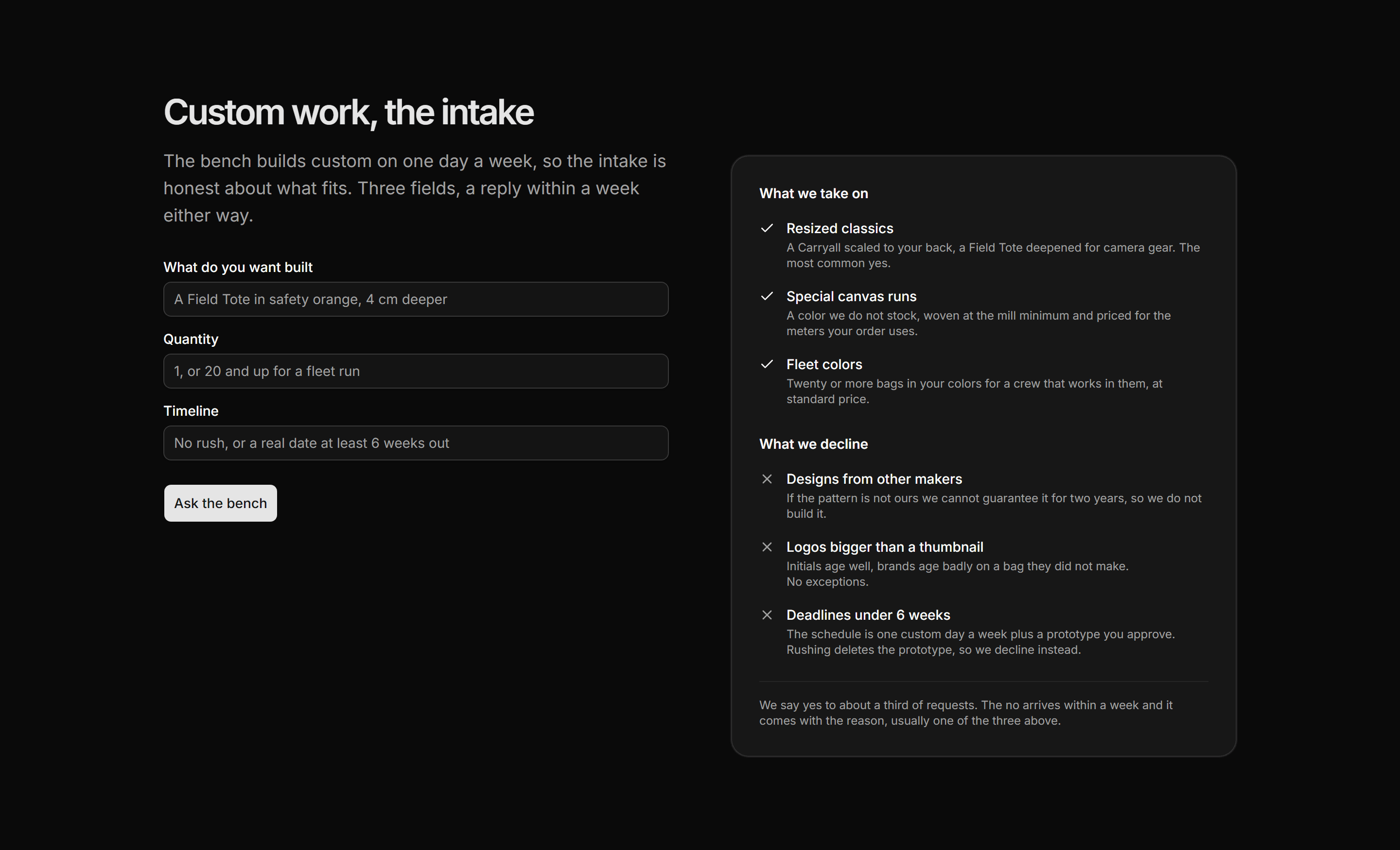 Ecommerce Custom Order: Custom Order Intake