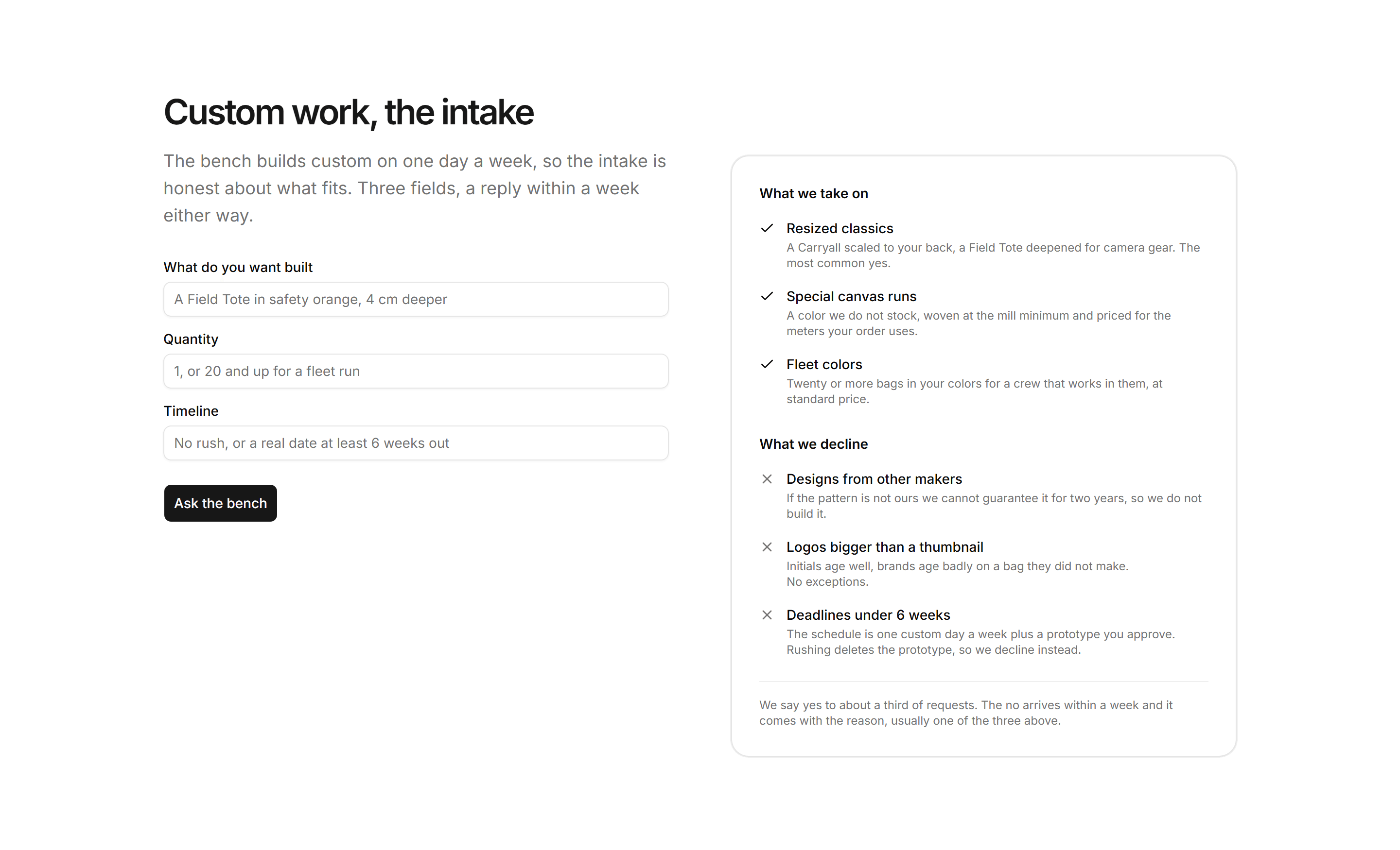 Ecommerce Custom Order: Custom Order Intake