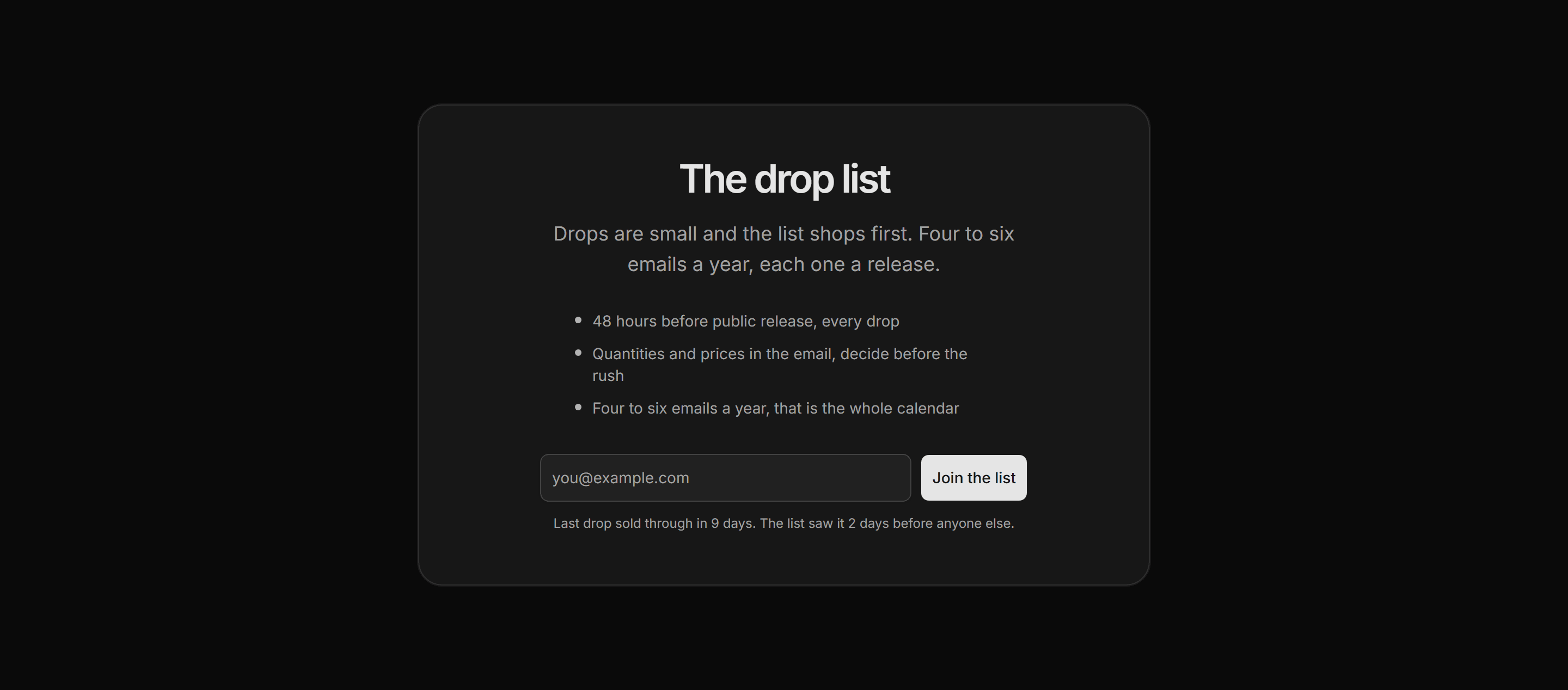 Ecommerce Email Capture: Drop Alerts Capture