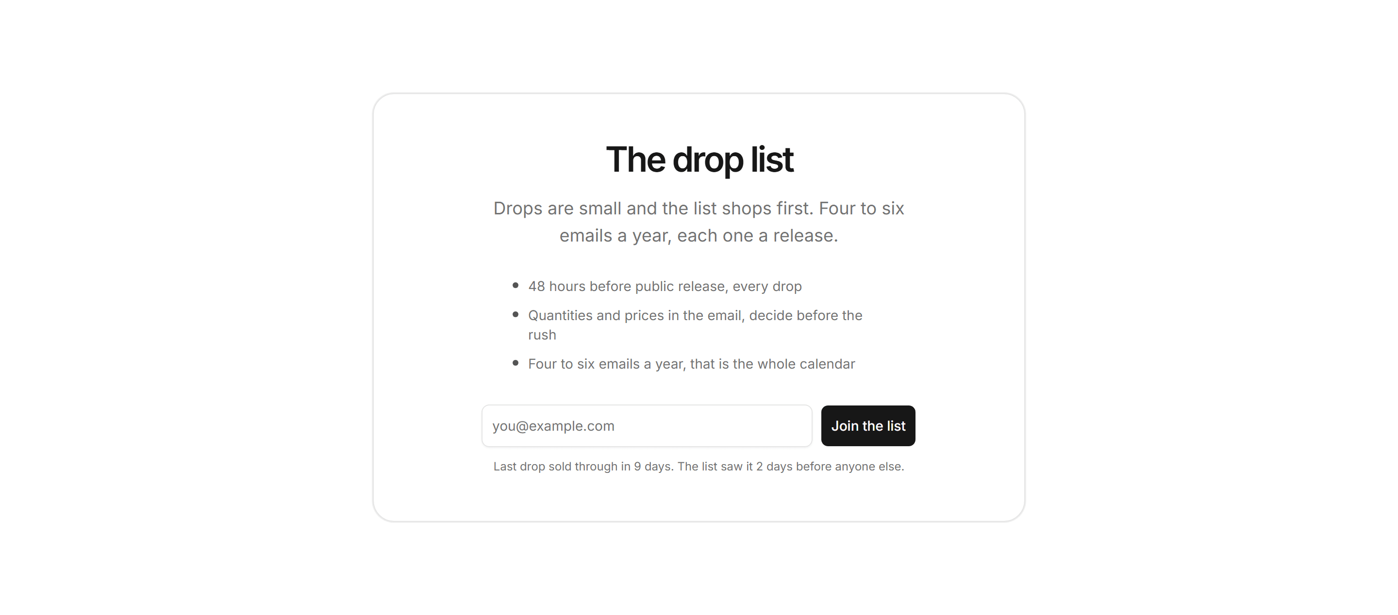 Ecommerce Email Capture: Drop Alerts Capture