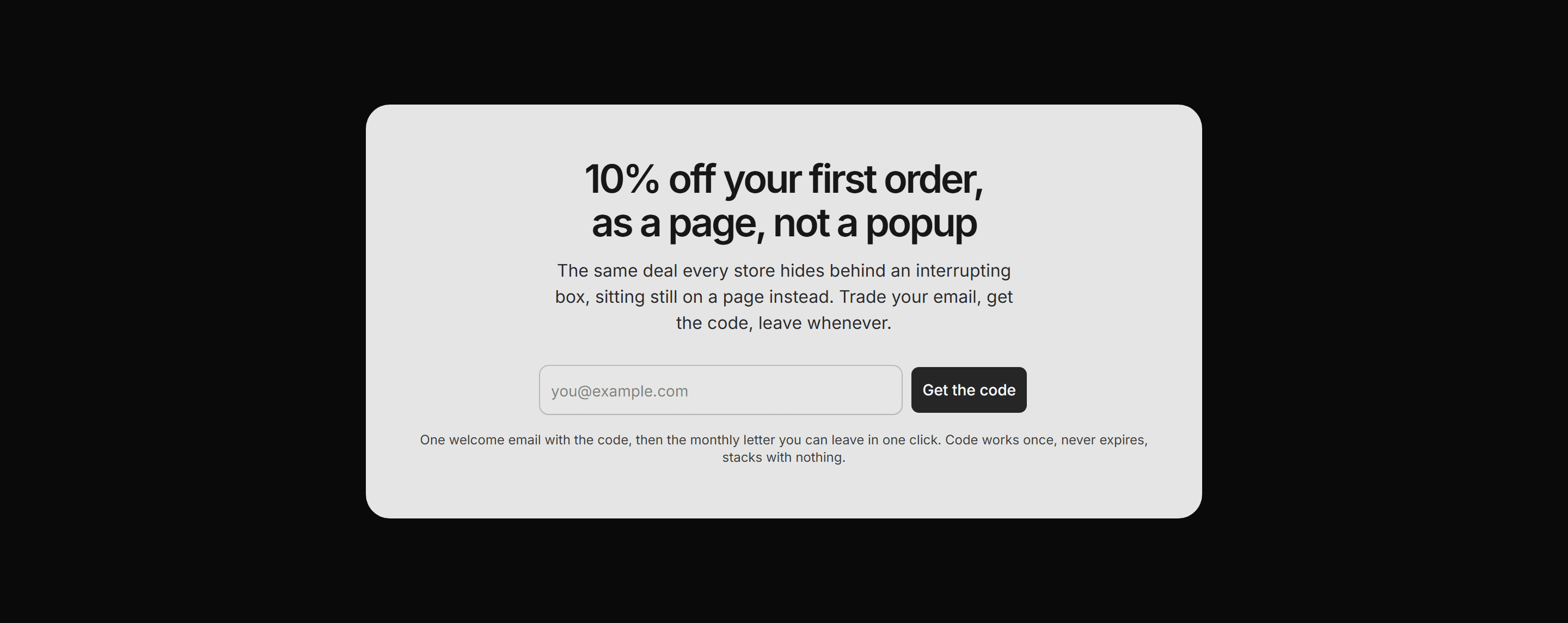 Ecommerce Email Capture: First Order Offer Capture