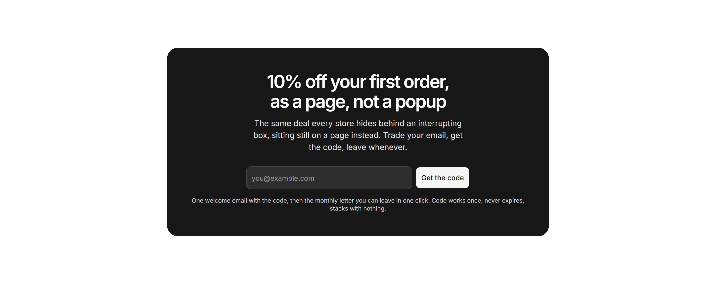 Ecommerce Email Capture: First Order Offer Capture